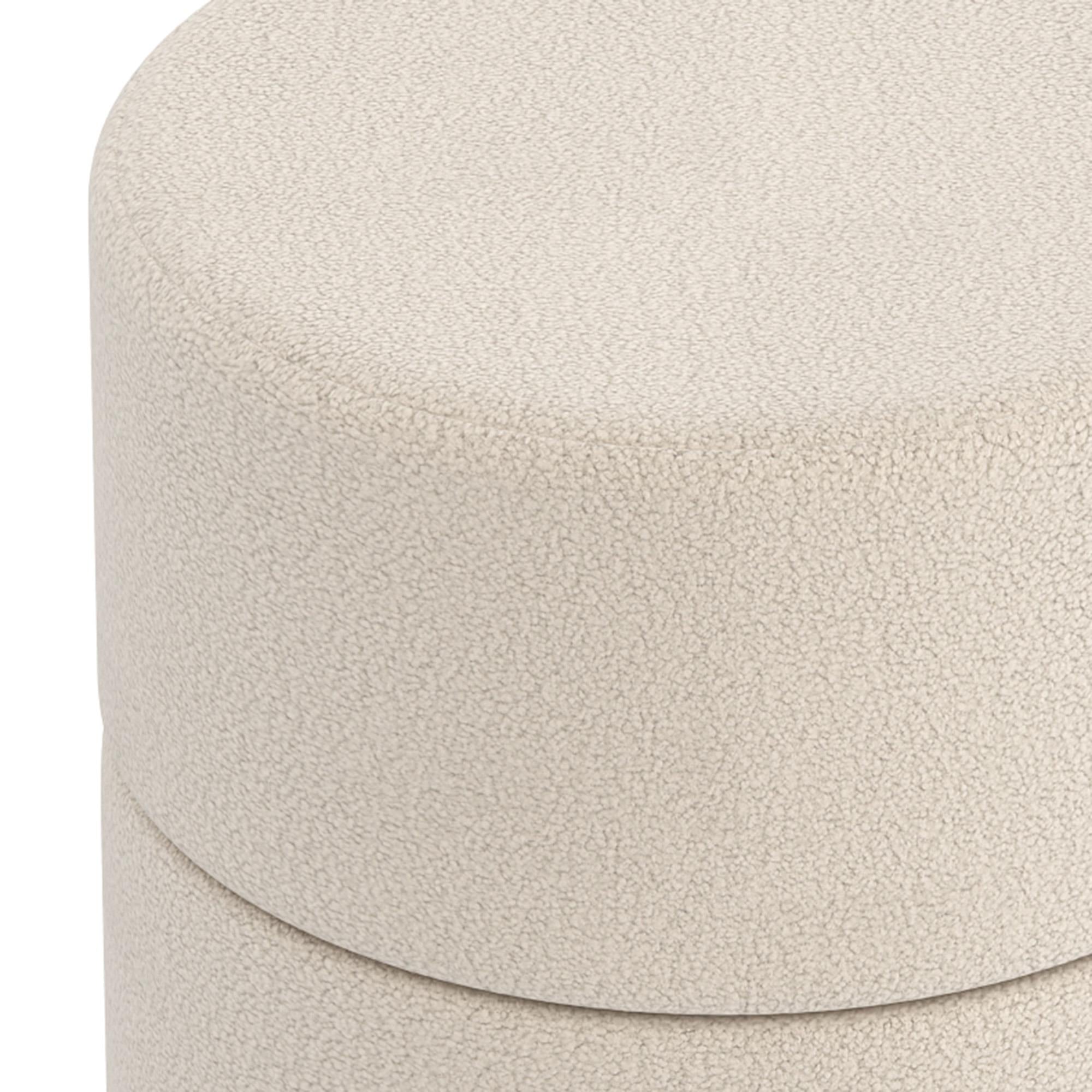 !nspire Novar 402-670CM Round Swivel Ottoman - Cream Boucle IMAGE 5