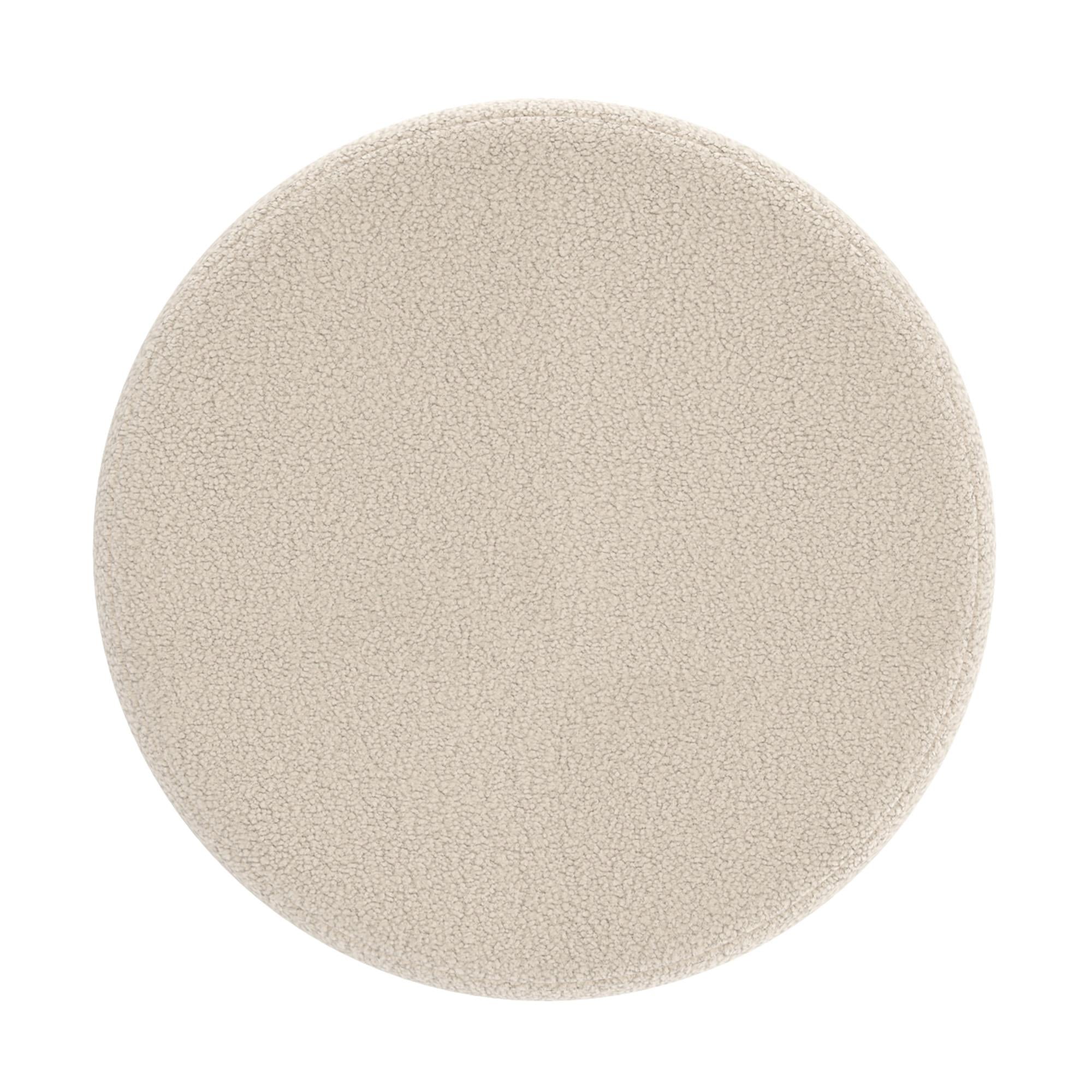 !nspire Novar 402-670CM Round Swivel Ottoman - Cream Boucle IMAGE 6