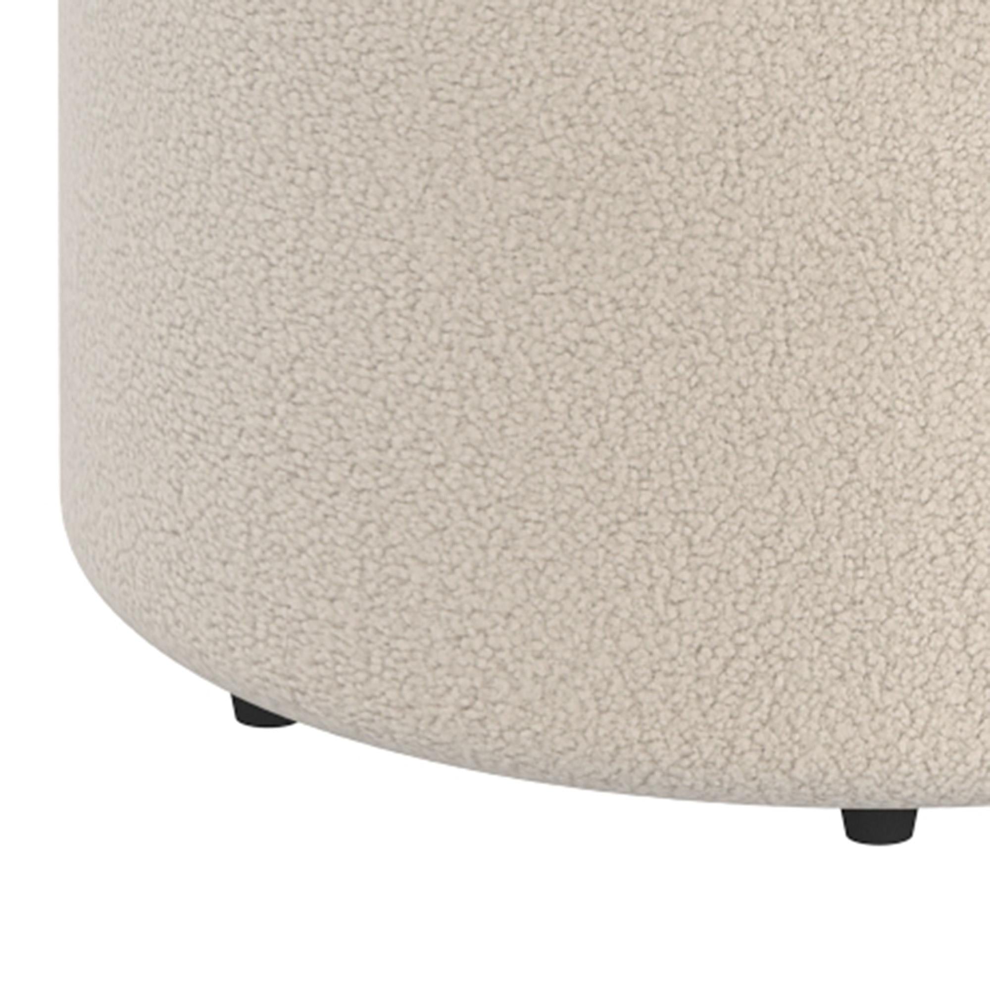 !nspire Novar 402-670CM Round Swivel Ottoman - Cream Boucle IMAGE 7