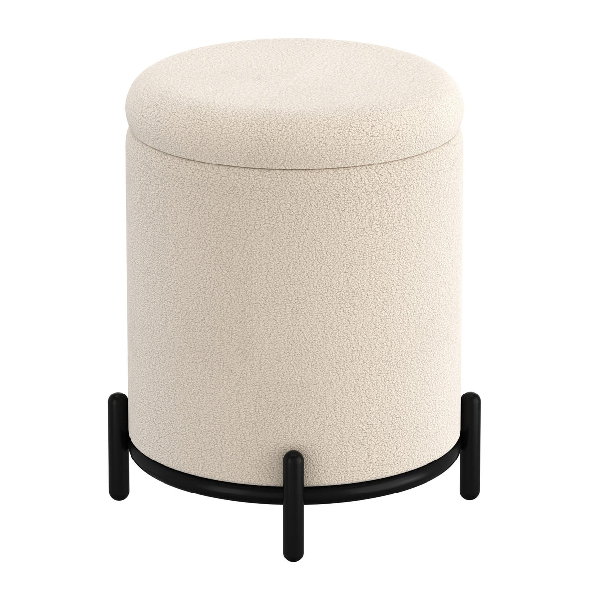 !nspire Castor 402-883CM Storage Ottoman - Cream Boucle IMAGE 4