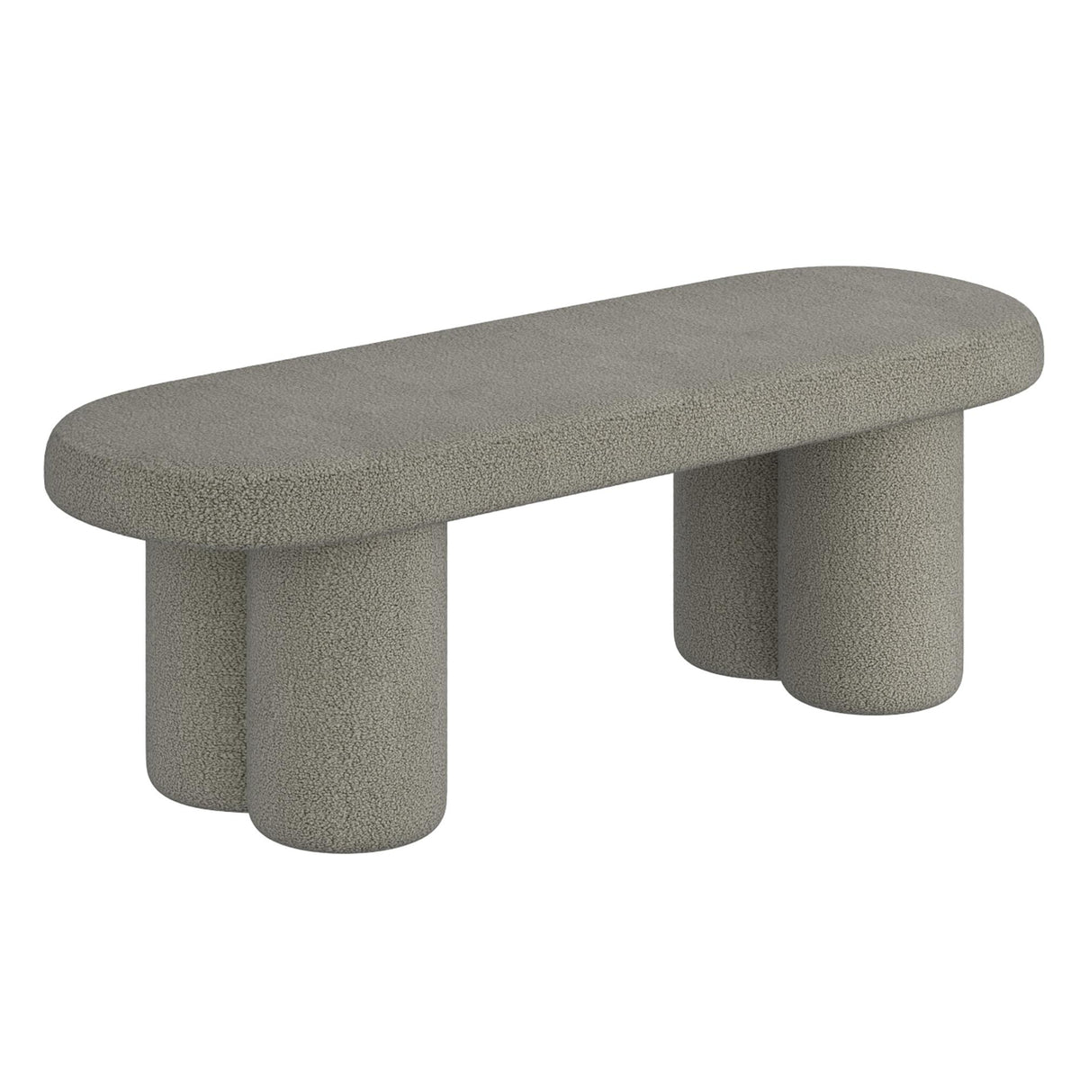 !nspire Azoro 401-163WGY Bench - Warm Grey Boucle IMAGE 1
