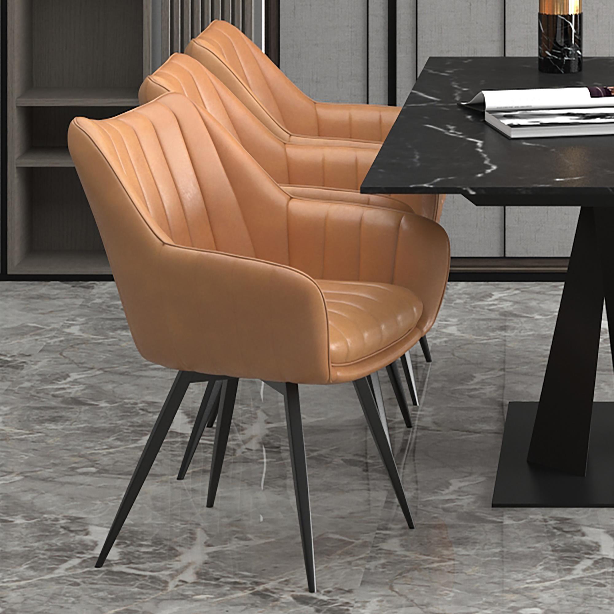 !nspire Talon 202-139CAM Swivel Dining and Accent Chair - Camel and Black IMAGE 2