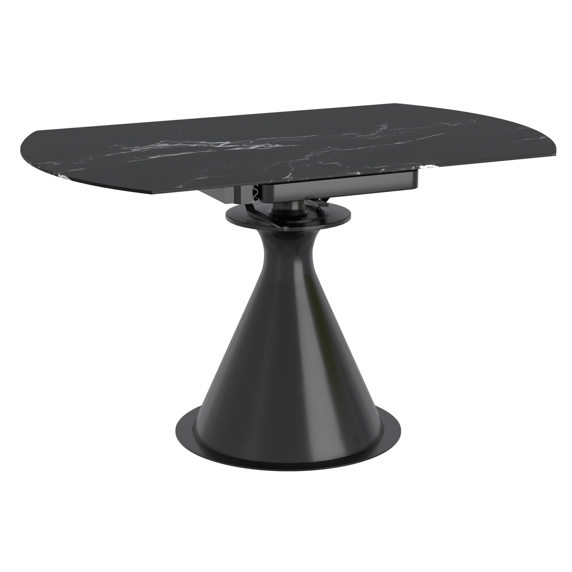 !nspire Calisto 201-110BK Round Pedestal Dining Table w/Extension - Black IMAGE 3