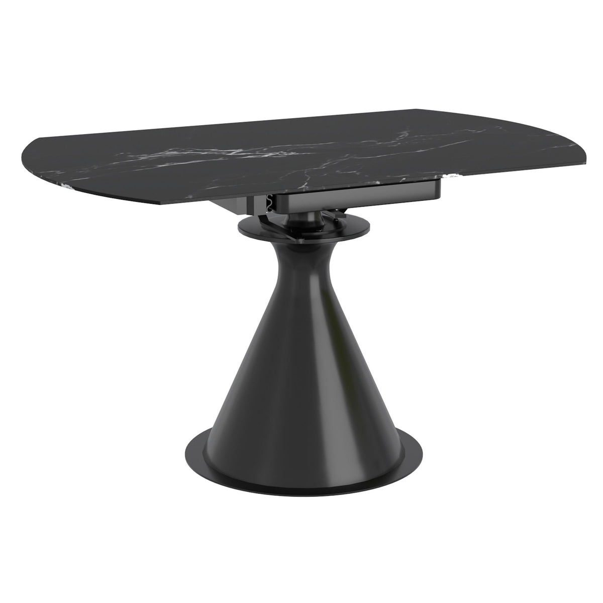!nspire Calisto 201-110BK Round Pedestal Dining Table w/Extension - Black IMAGE 3