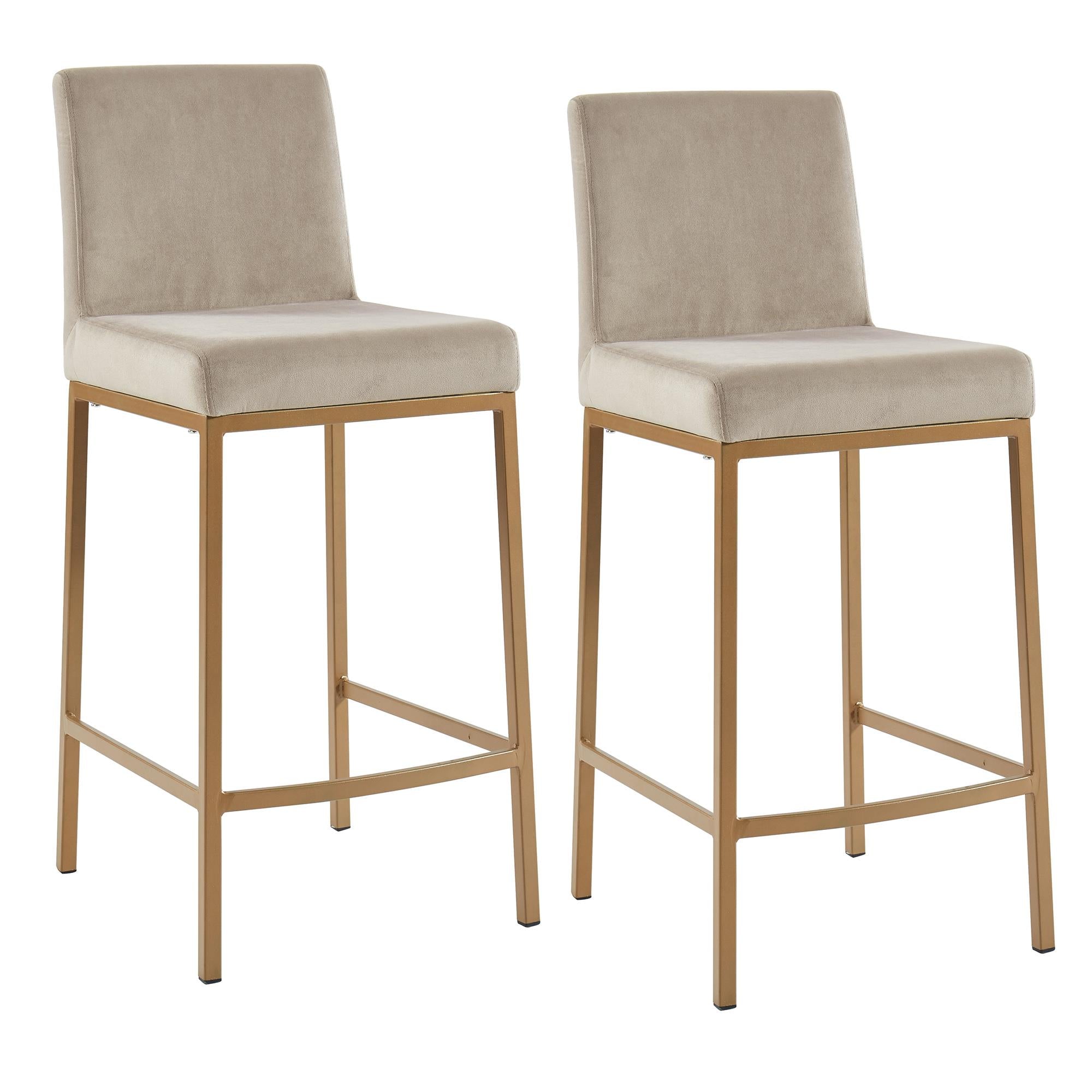 !nspire Diego 203-101BEG_GL 26" Counter Stool - Beige and Aged Gold IMAGE 7