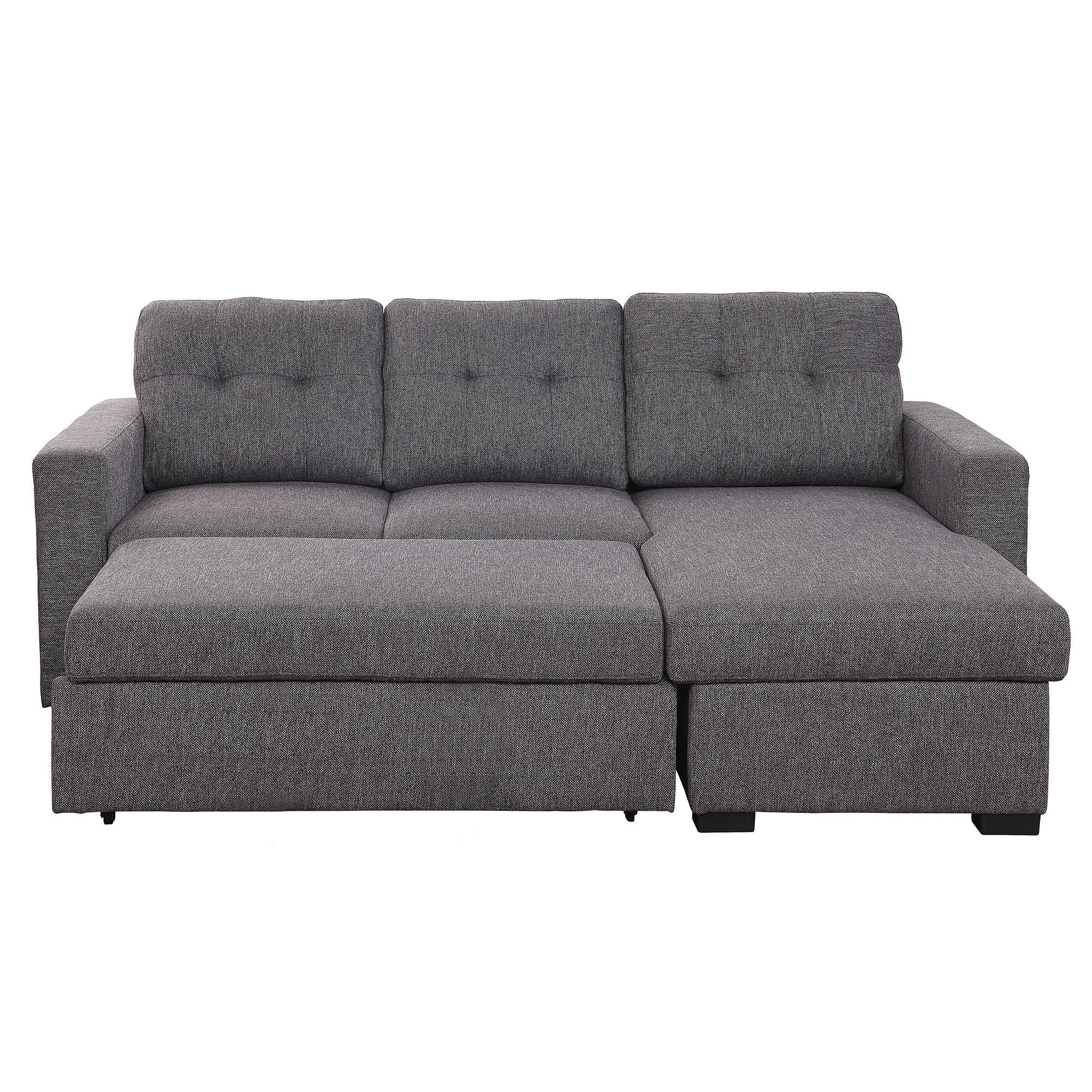 Worldwide Home Furnishings Tyson 700-519CH 93" Sectional Sofa w/Bed & Storage - Charcoal IMAGE 3