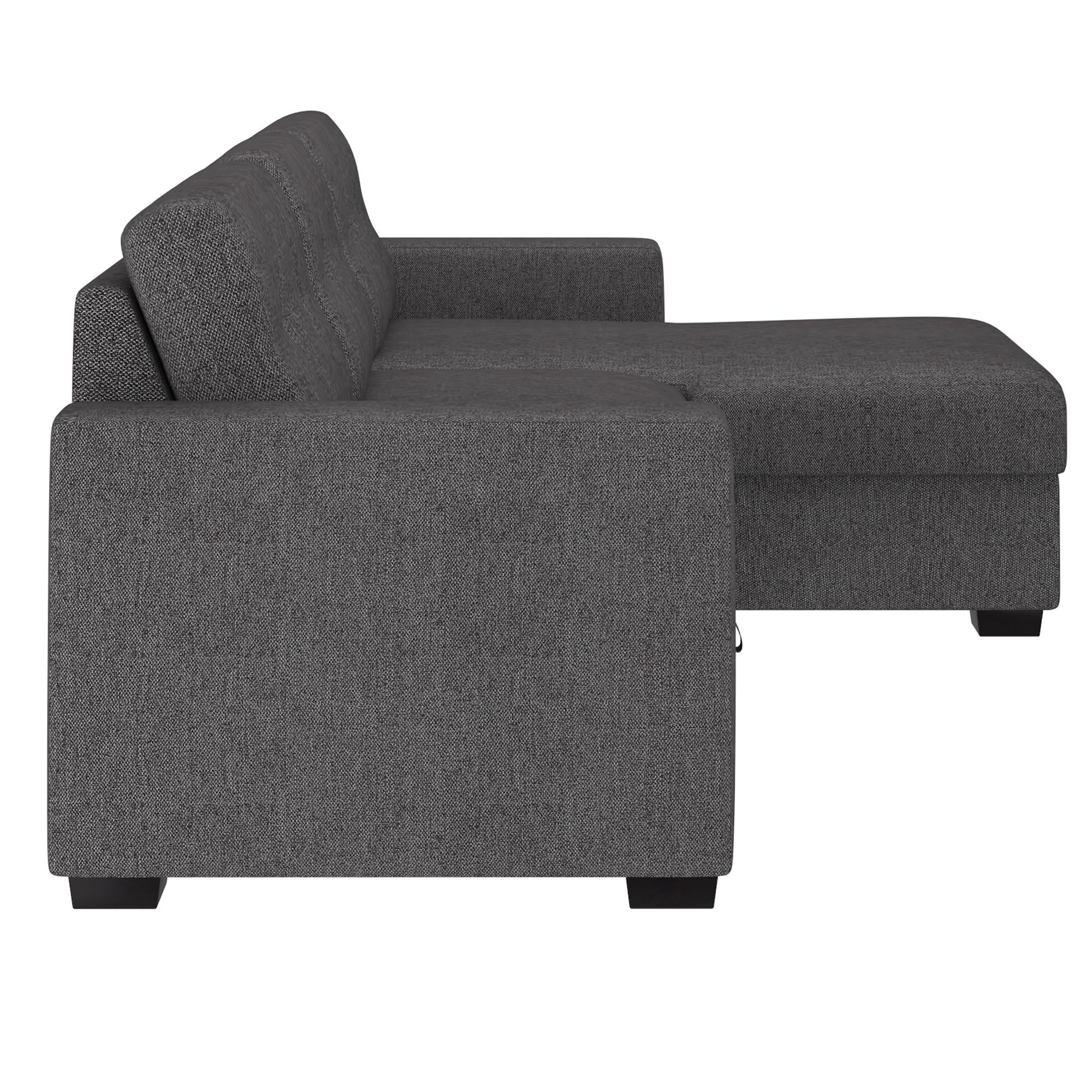 Worldwide Home Furnishings Tyson 700-519CH 93" Sectional Sofa w/Bed & Storage - Charcoal IMAGE 4