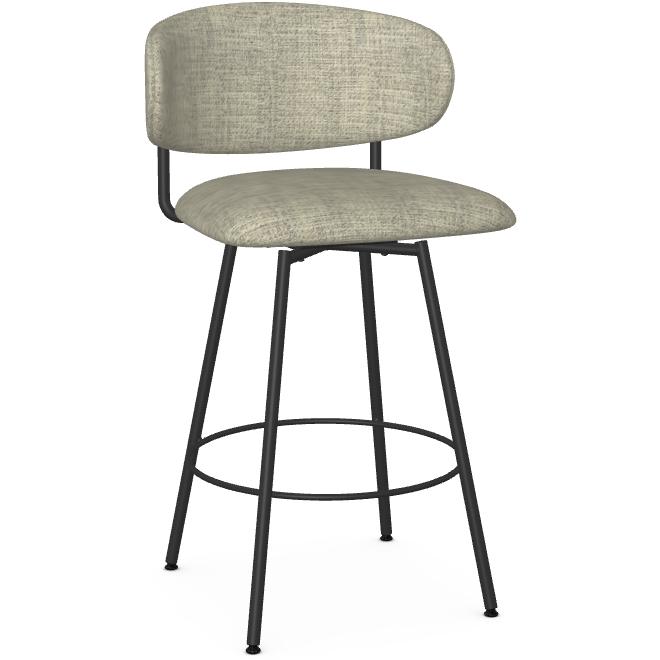 Amisco Wyatt 41564-26 Counter Height Swivel Stool - Black Coral/Coastline IMAGE 1