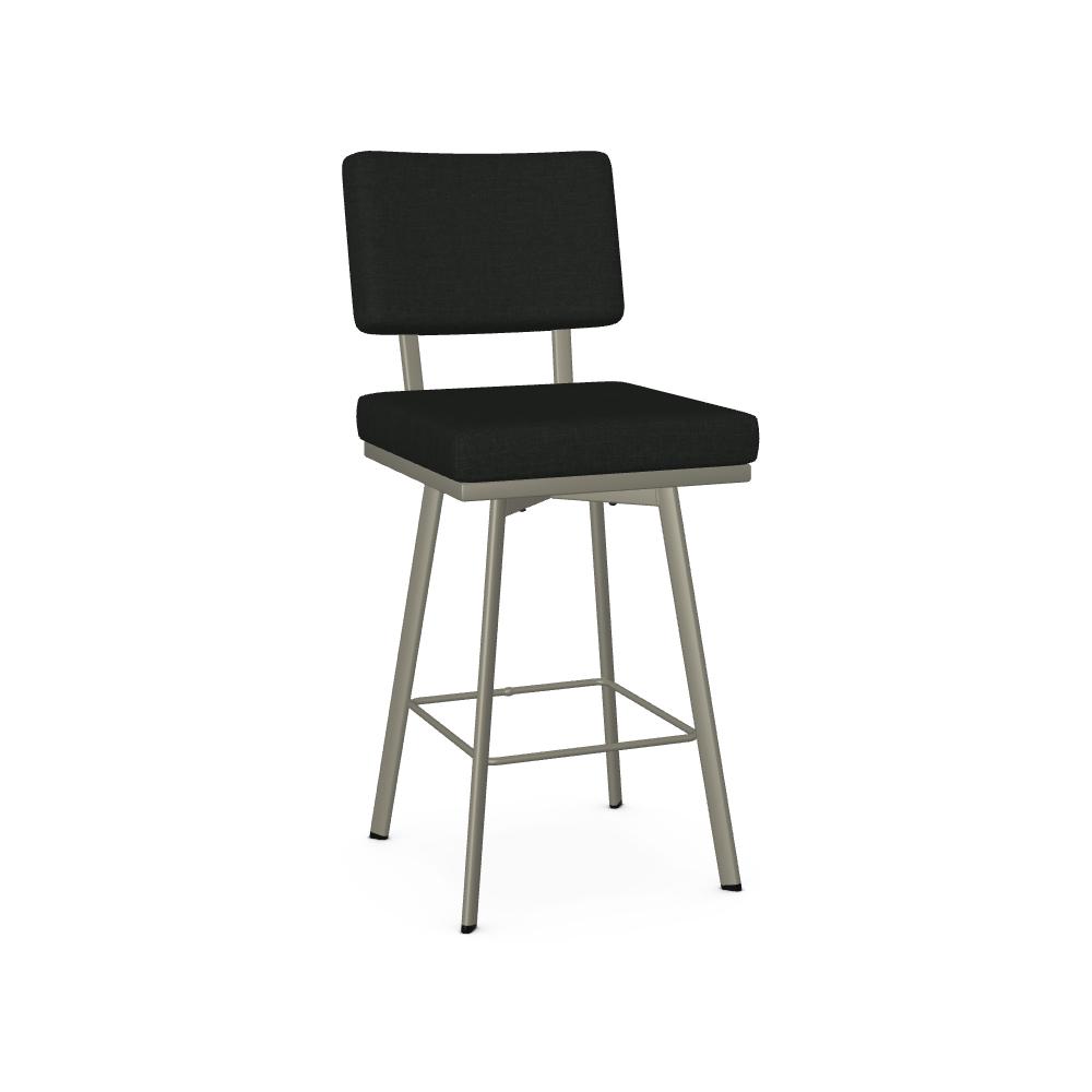 Amisco Wesley 41413-26 Swivel Stool - Titanium/Versailles/Cashew IMAGE 1