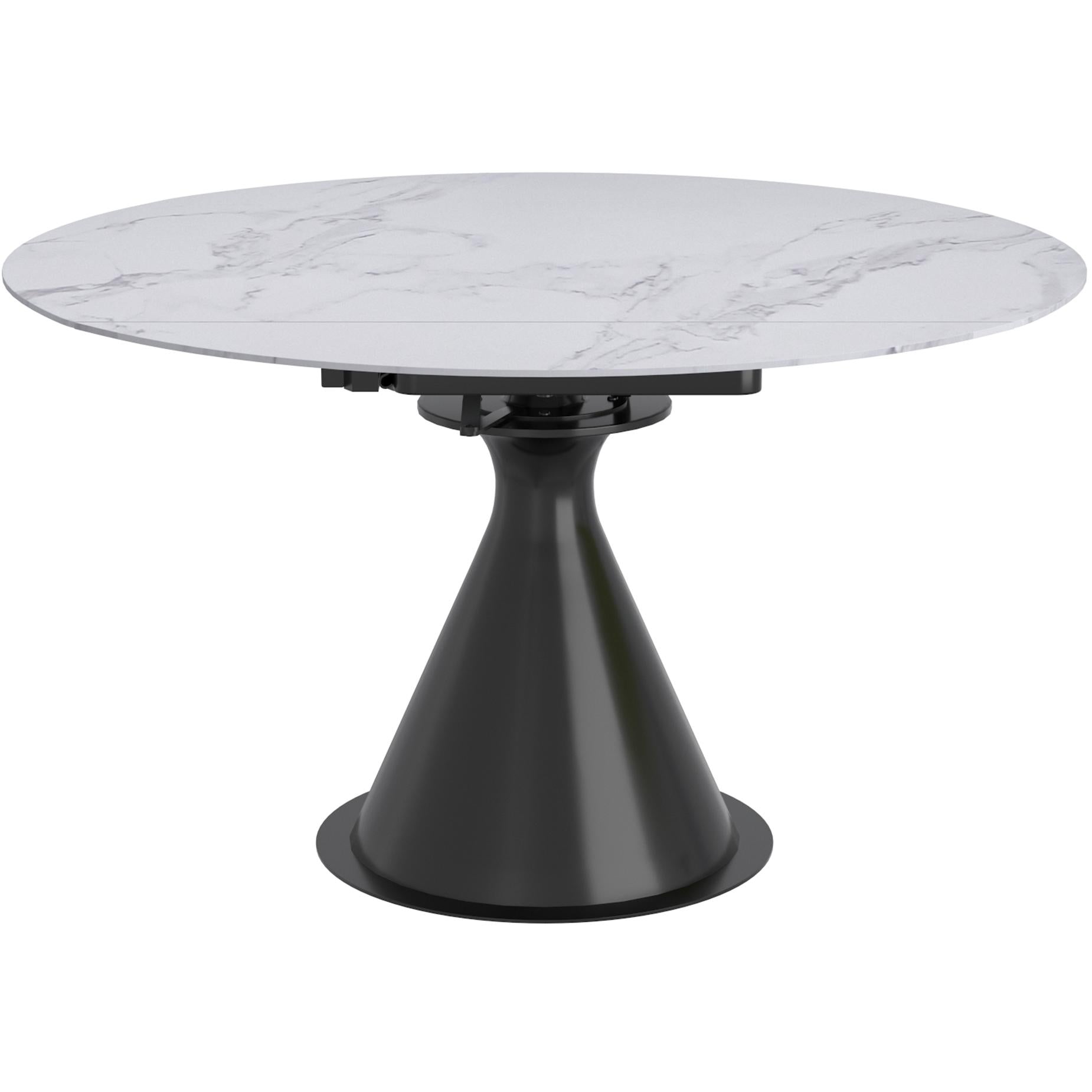 Worldwide Home Furnishings Calisto/Scarlet 207-110WT_108CH 7 pc Dining Set - White Table with Charcoal Chair IMAGE 2