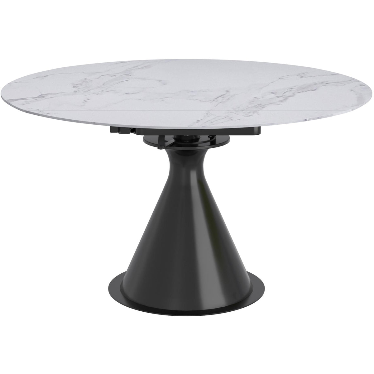Worldwide Home Furnishings Calisto/Scarlet 207-110WT_108CH 7 pc Dining Set - White Table with Charcoal Chair IMAGE 2
