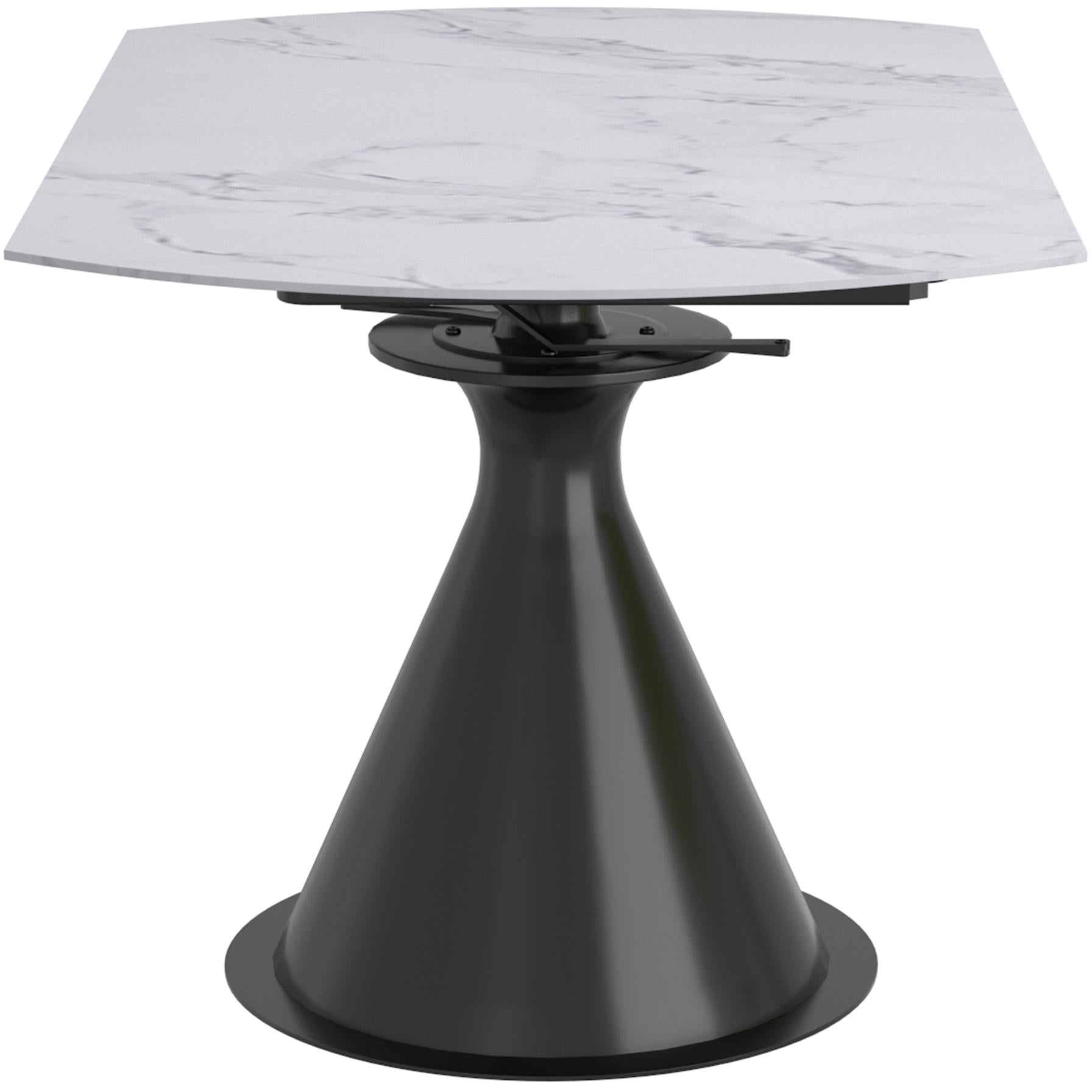 Worldwide Home Furnishings Calisto/Scarlet 207-110WT_108CH 7 pc Dining Set - White Table with Charcoal Chair IMAGE 4
