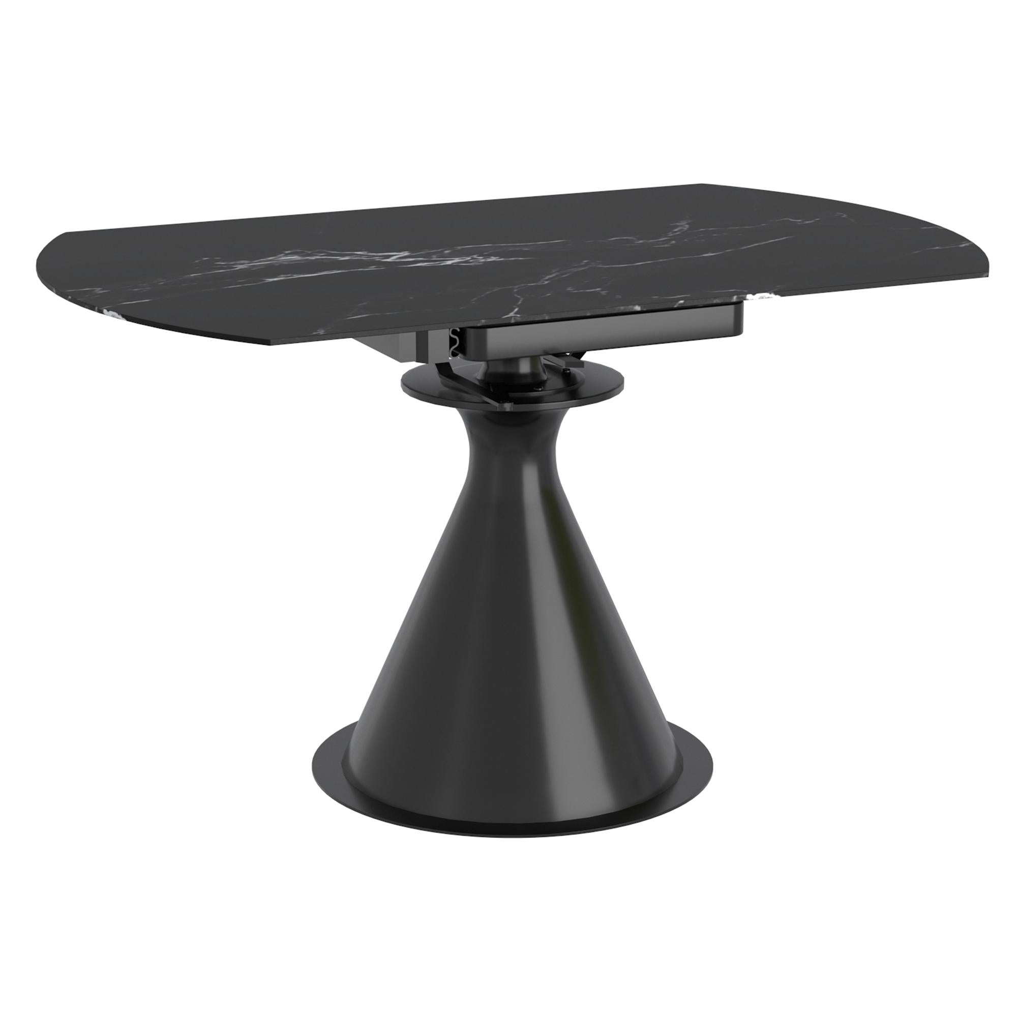 Worldwide Home Furnishings Calisto/Signy 207-110BK_144IV 7 pc Dining Set - Black Table with Ivory Chair IMAGE 3