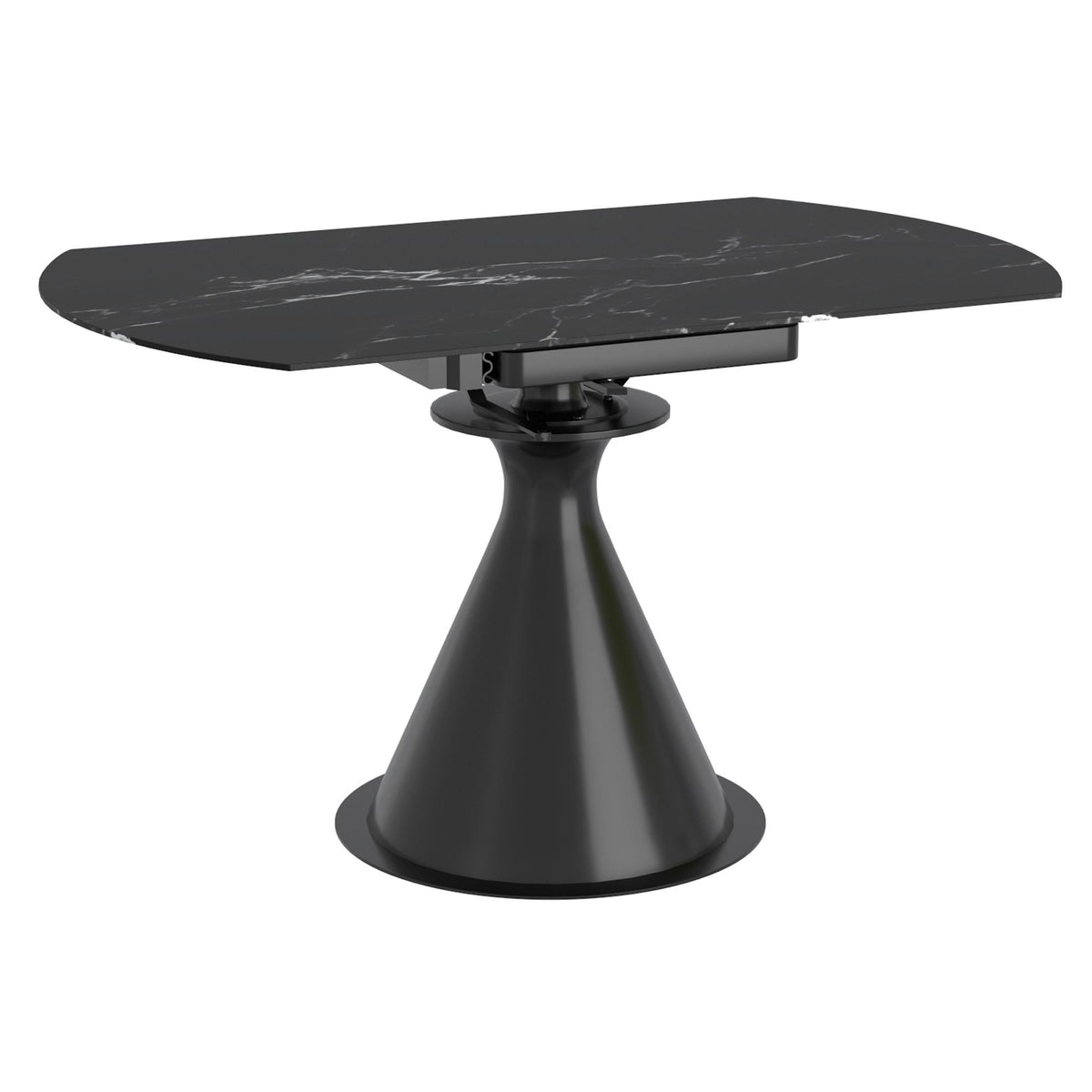 Worldwide Home Furnishings Calisto/Signy 207-110BK_144IV 7 pc Dining Set - Black Table with Ivory Chair IMAGE 3