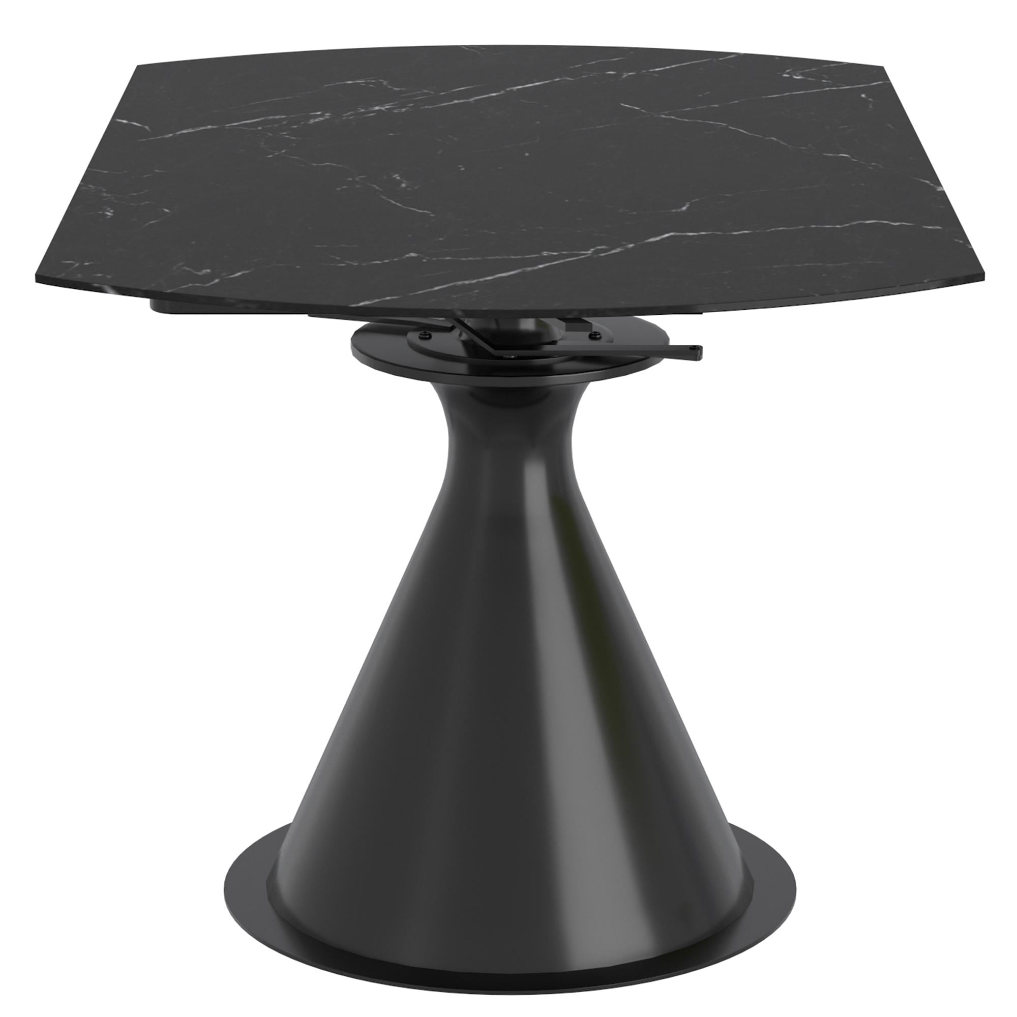 Worldwide Home Furnishings Calisto/Signy 207-110BK_144IV 7 pc Dining Set - Black Table with Ivory Chair IMAGE 4