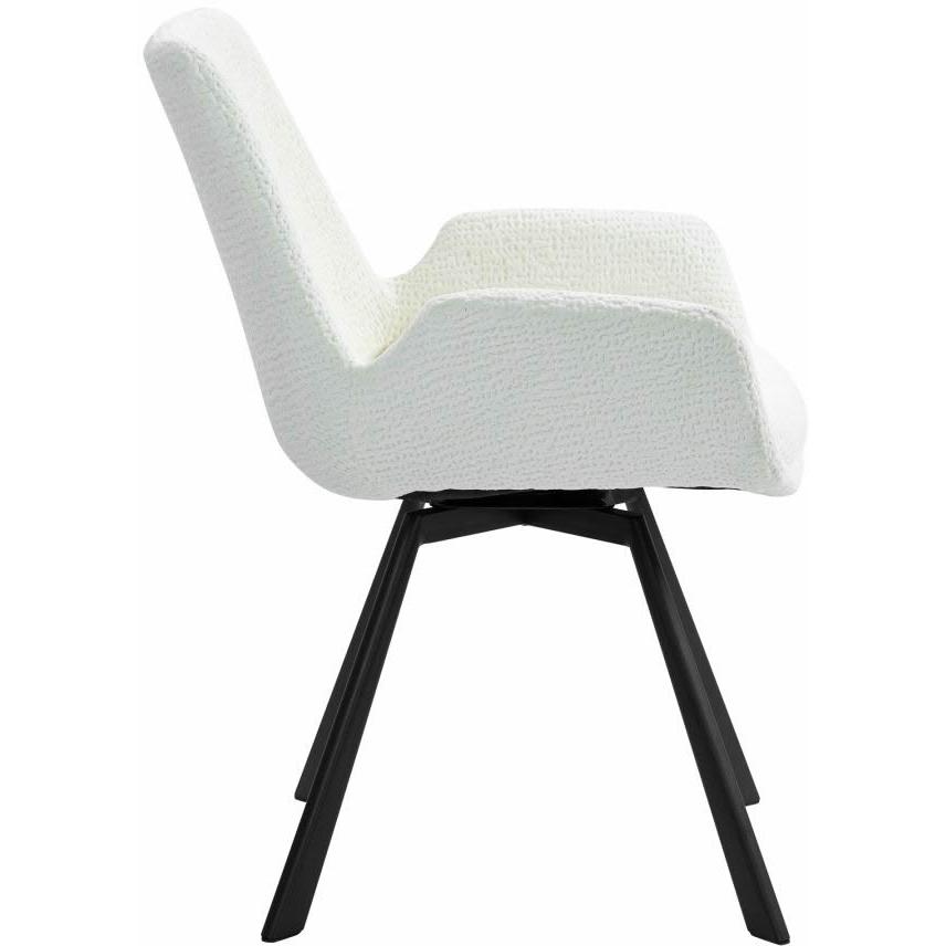 Worldwide Home Furnishings Calisto/Signy 207-110BK_144IV 7 pc Dining Set - Black Table with Ivory Chair IMAGE 9