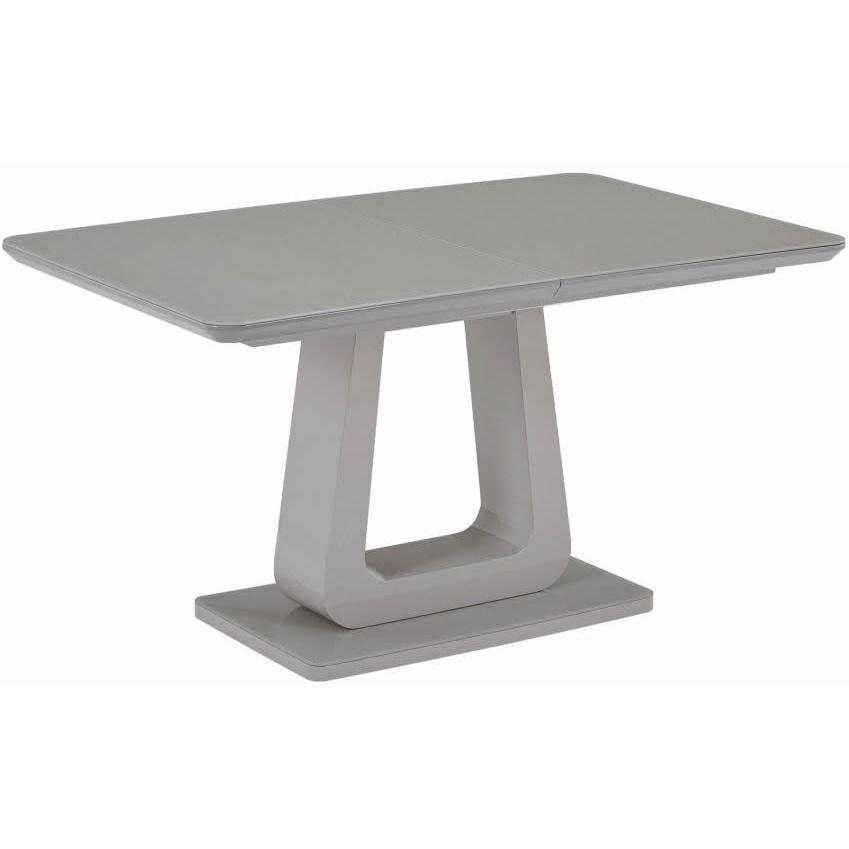 Worldwide Home Furnishings Corvus/Devo 207-159WGY_087WT 7 pc Dining Set - Warm Grey Table with White Chair IMAGE 2