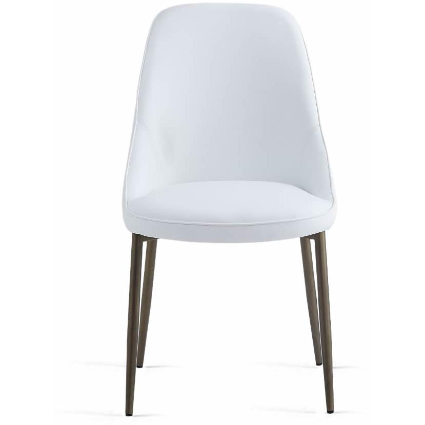 Worldwide Home Furnishings Godiva/Cleo 207-142GY_636WT 5 pc Dining Set - Grey with White Chair IMAGE 9
