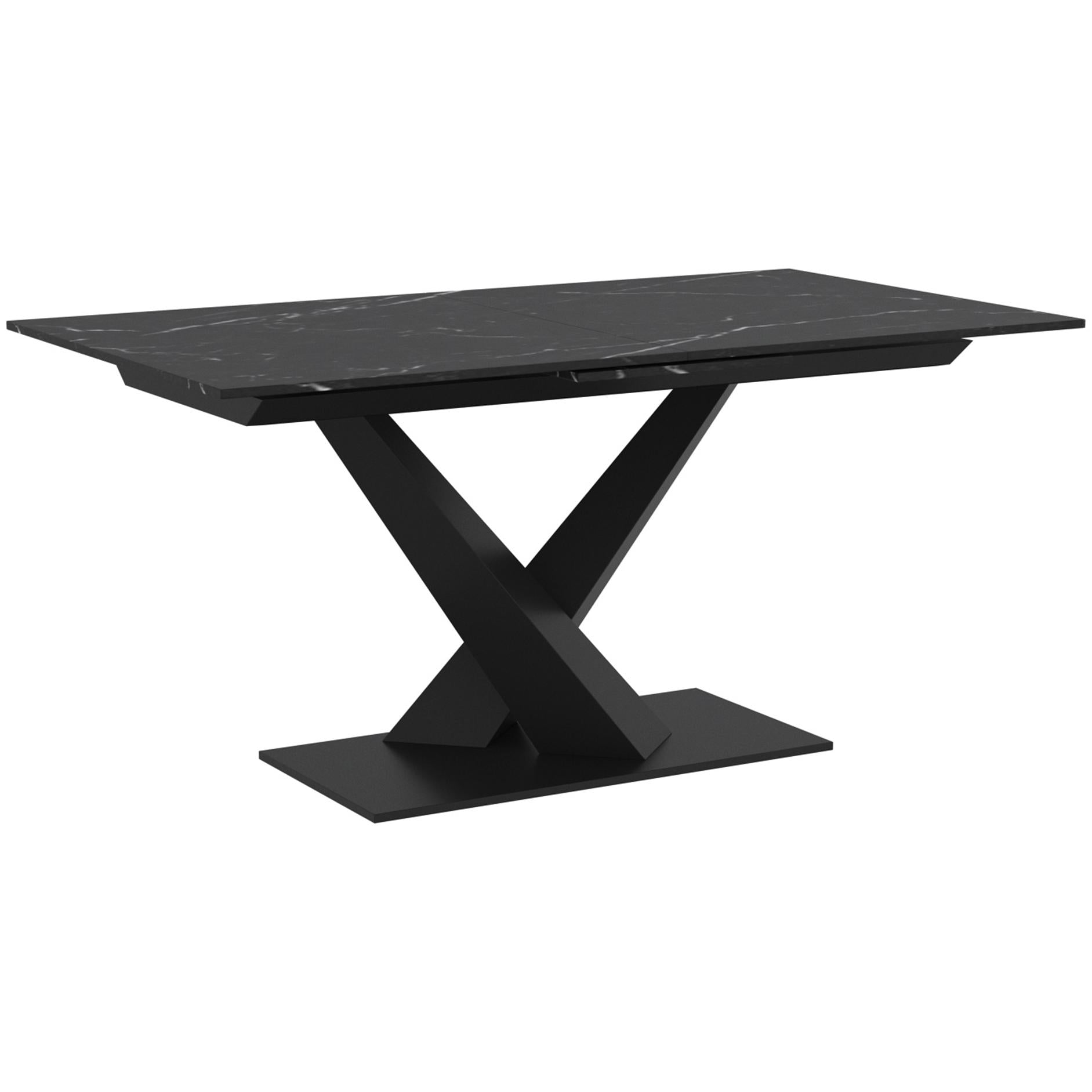 Worldwide Home Furnishings Julius/Scarlet 207-111BK_108IV 7 pc Dining Set - Black Table with Ivory Chair IMAGE 2