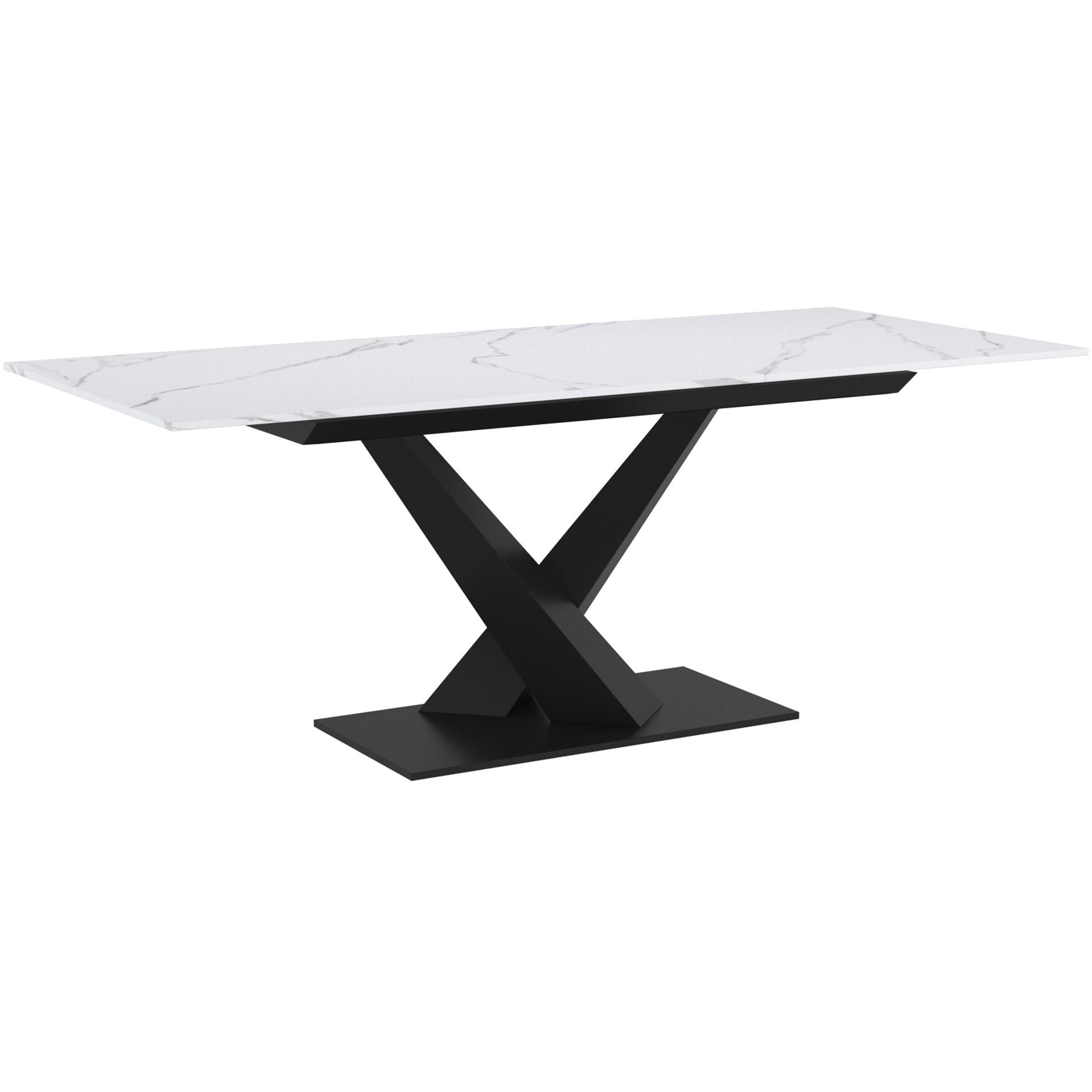 Worldwide Home Furnishings Julius/Signy 207-111WT_144BK 7 pc Dining Set - White Table with Black Chair IMAGE 3
