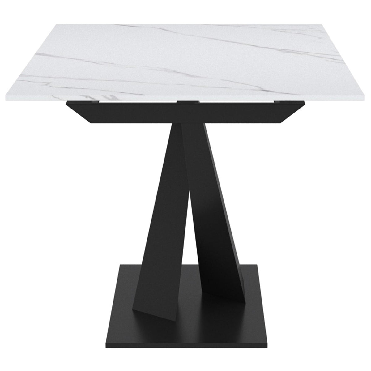 Worldwide Home Furnishings Julius/Signy 207-111WT_144BK 7 pc Dining Set - White Table with Black Chair IMAGE 4