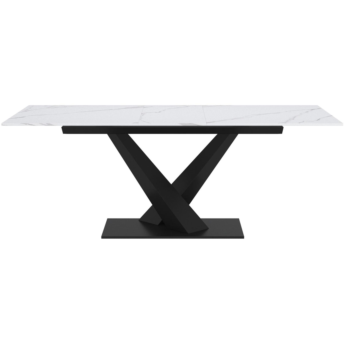 Worldwide Home Furnishings Julius/Signy 207-111WT_144BK 7 pc Dining Set - White Table with Black Chair IMAGE 5