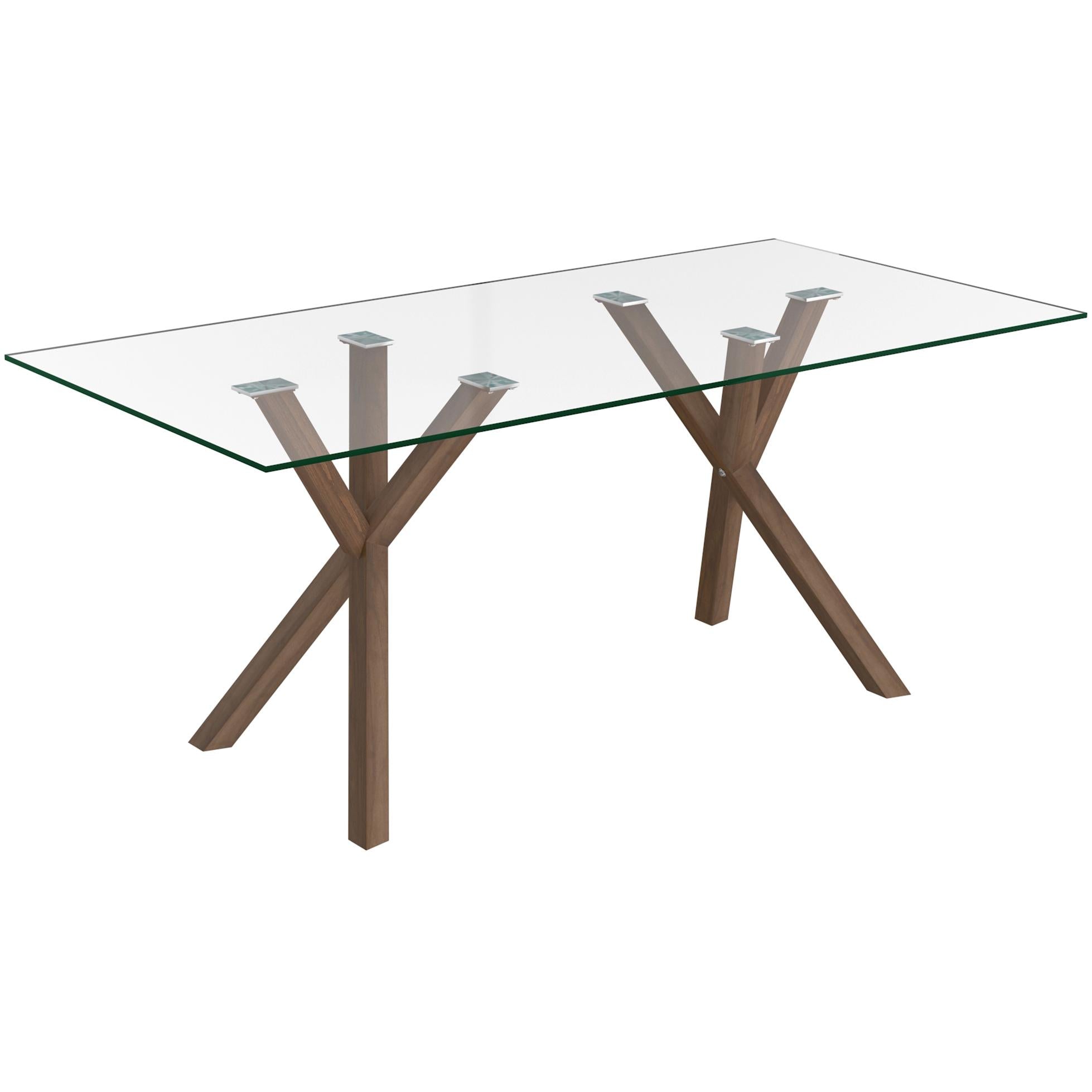 Worldwide Home Furnishings Stark/Koda 207-535WAL_158BEG 7 pc Dining Set - Walnut Table with Beige Chair IMAGE 2