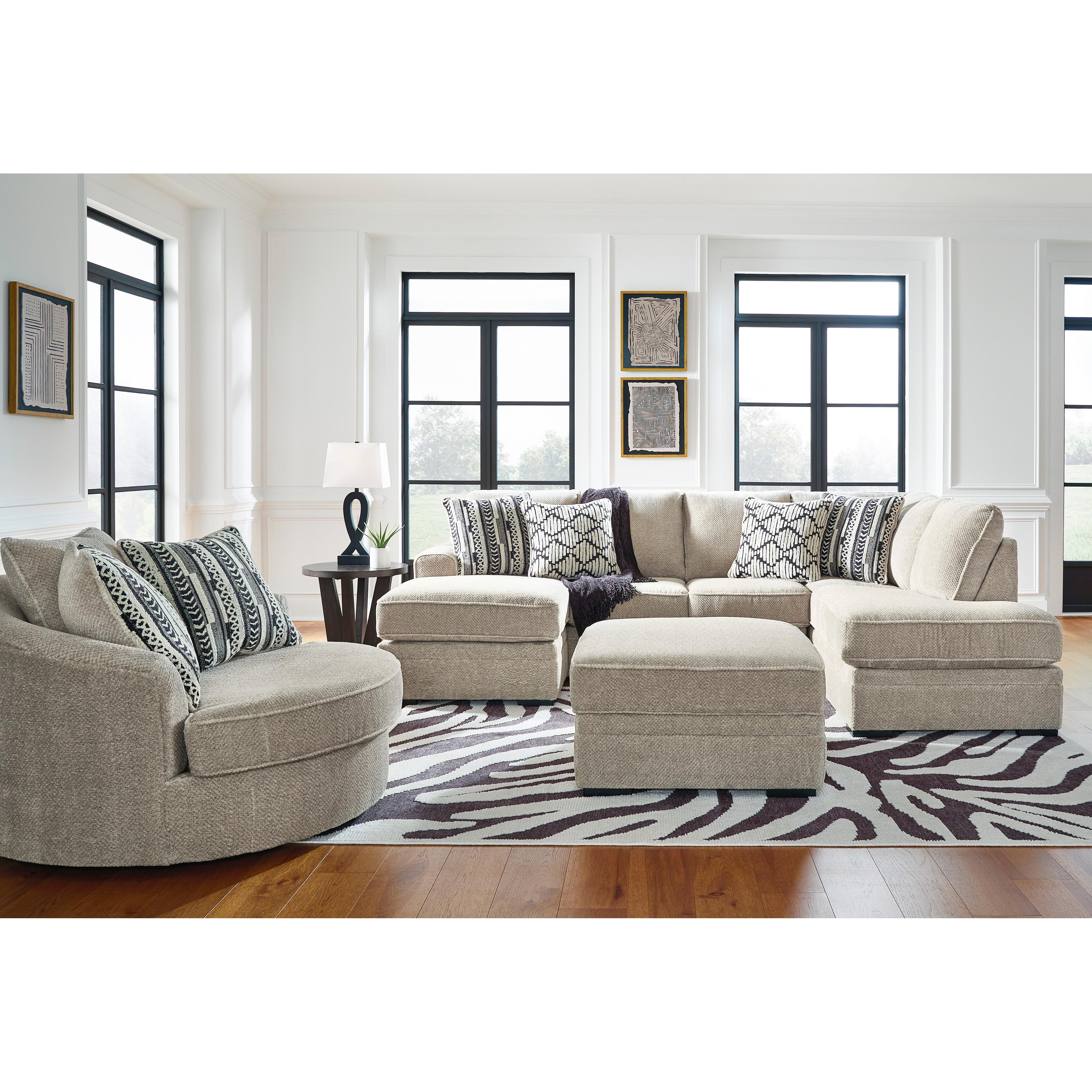 Benchcraft Calnita 20502U1 Oversized Swivel Chair and Ottoman IMAGE 5