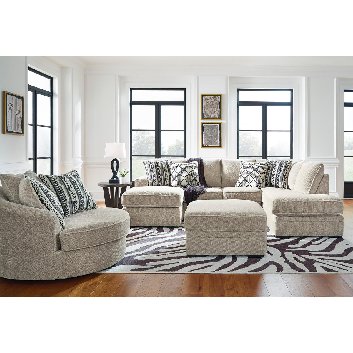 Benchcraft Calnita 20502U1 Oversized Swivel Chair and Ottoman IMAGE 5
