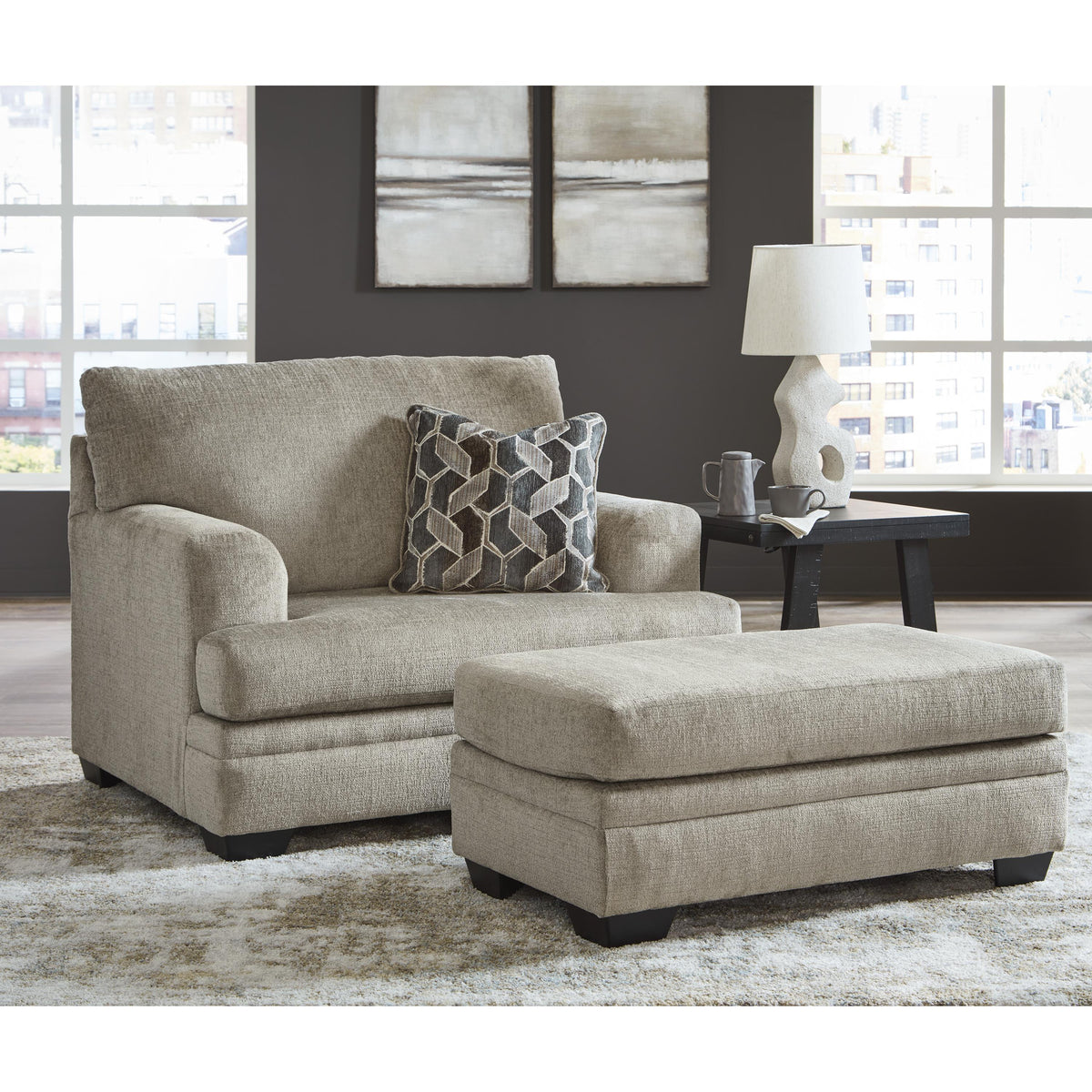 Signature Design by Ashley Stonemeade 59504U2 Oversized Chair and Ottoman IMAGE 1