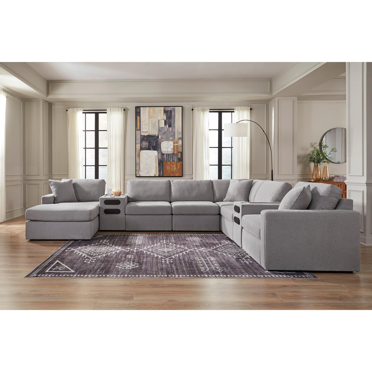 Signature Design by Ashley Modmax 92104S49 8 pc Sectional with Audio System and Chaise IMAGE 2
