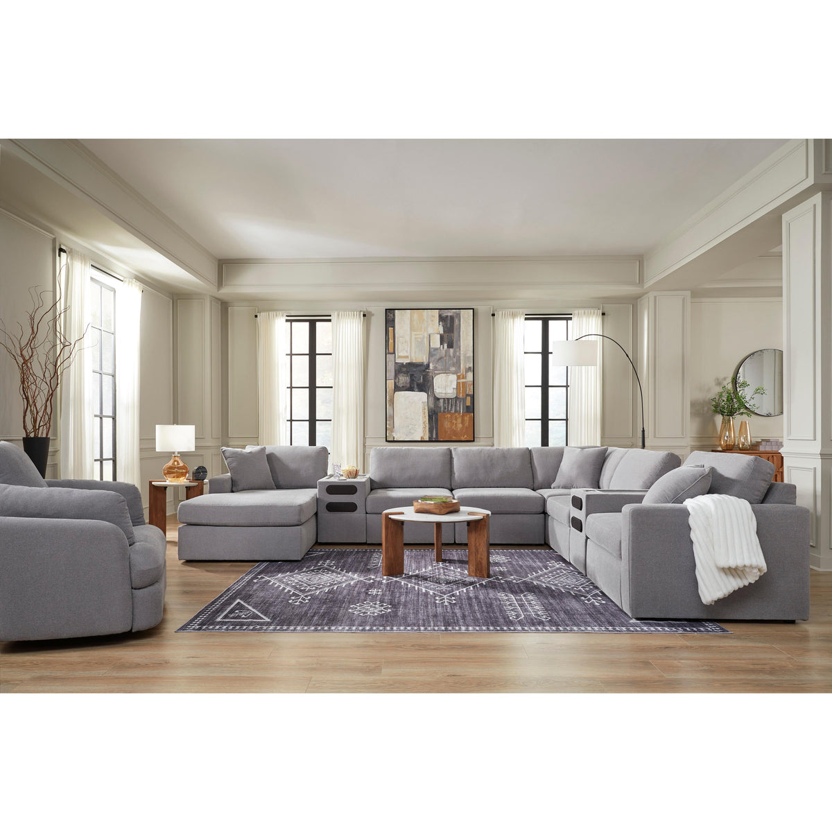 Signature Design by Ashley Modmax 92104S49 8 pc Sectional with Audio System and Chaise IMAGE 4