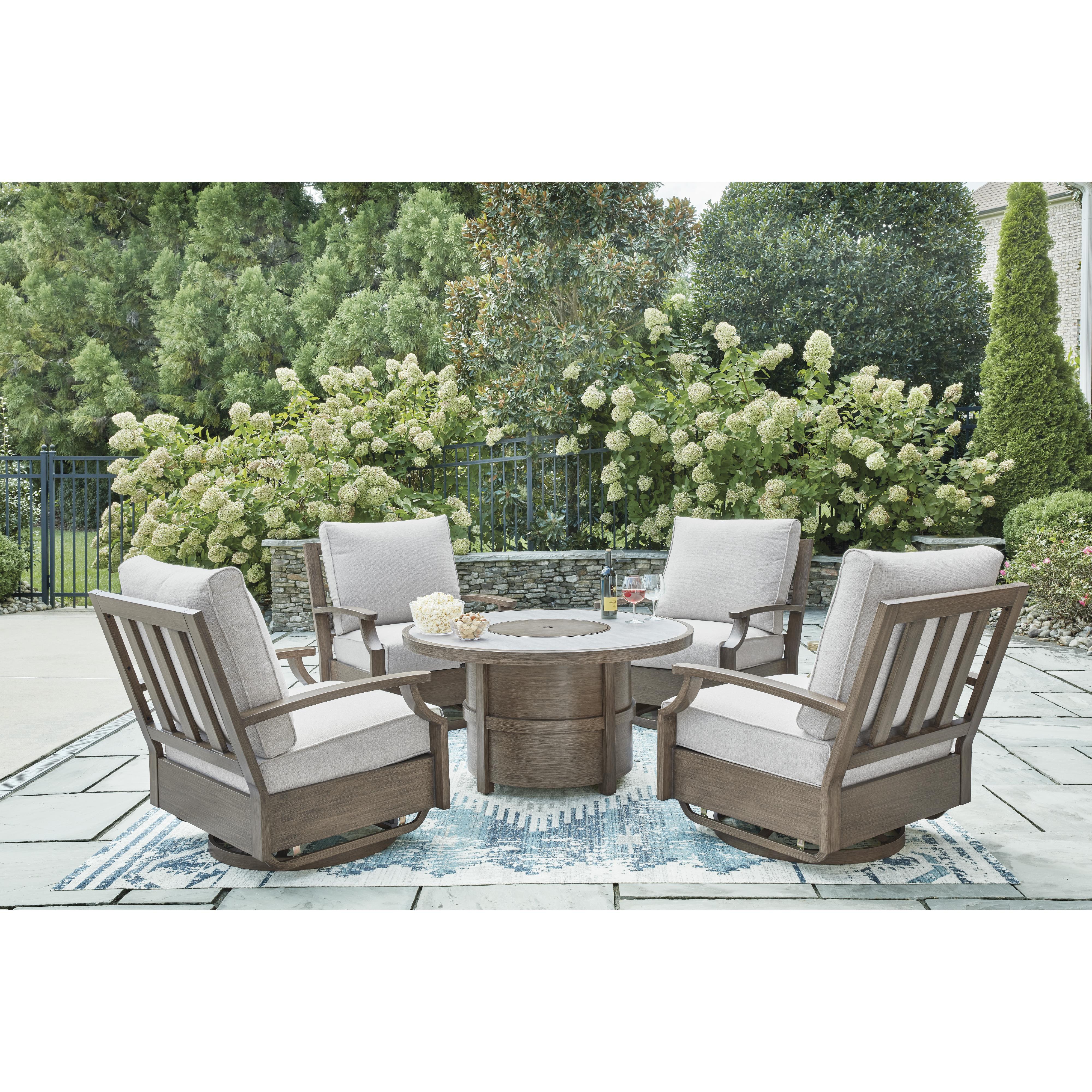 Signature Design by Ashley Rainier Ranch P701-776 Round Fire Pit Table IMAGE 11
