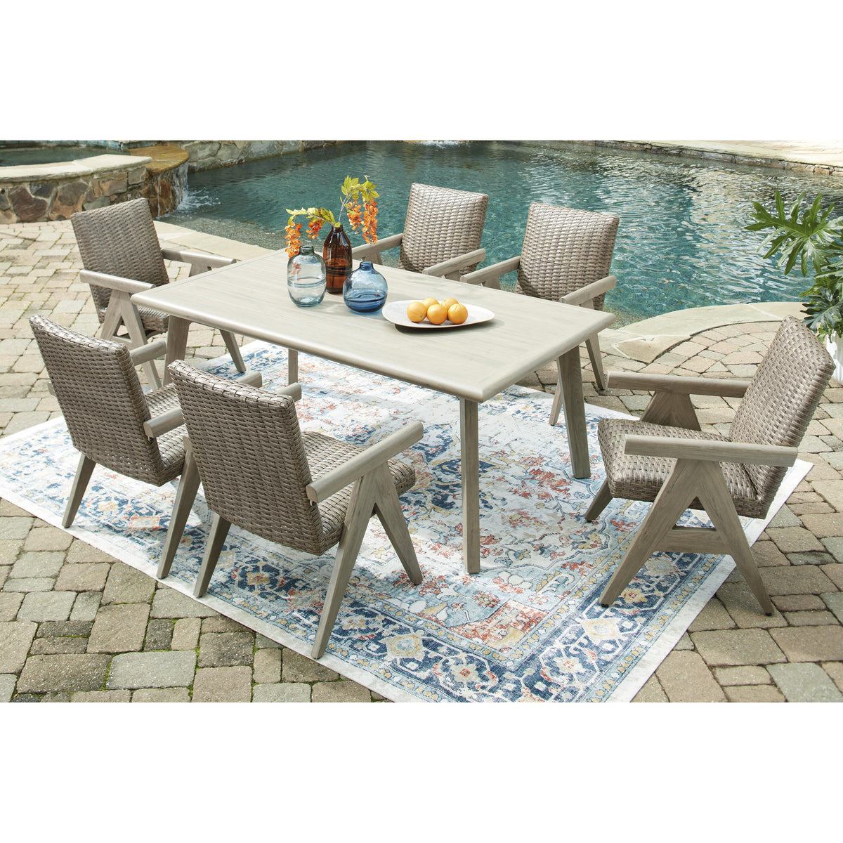 Signature Design by Ashley Cliff Trails PCP690-625 Rectangular Dining Table with Umbrella Option IMAGE 5
