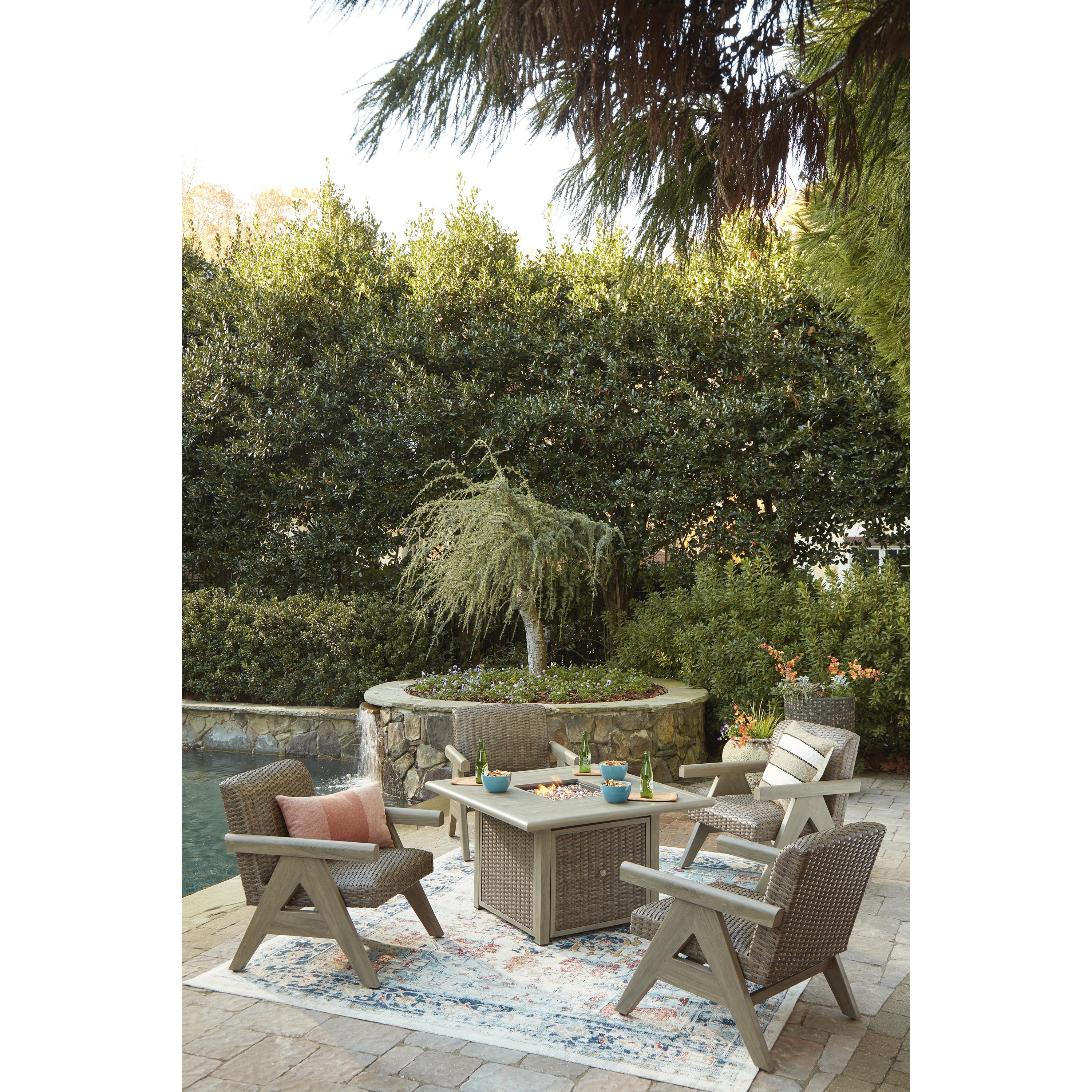 Signature Design by Ashley Cliff Trails PCP690-772 Square Fire Pit Table IMAGE 12