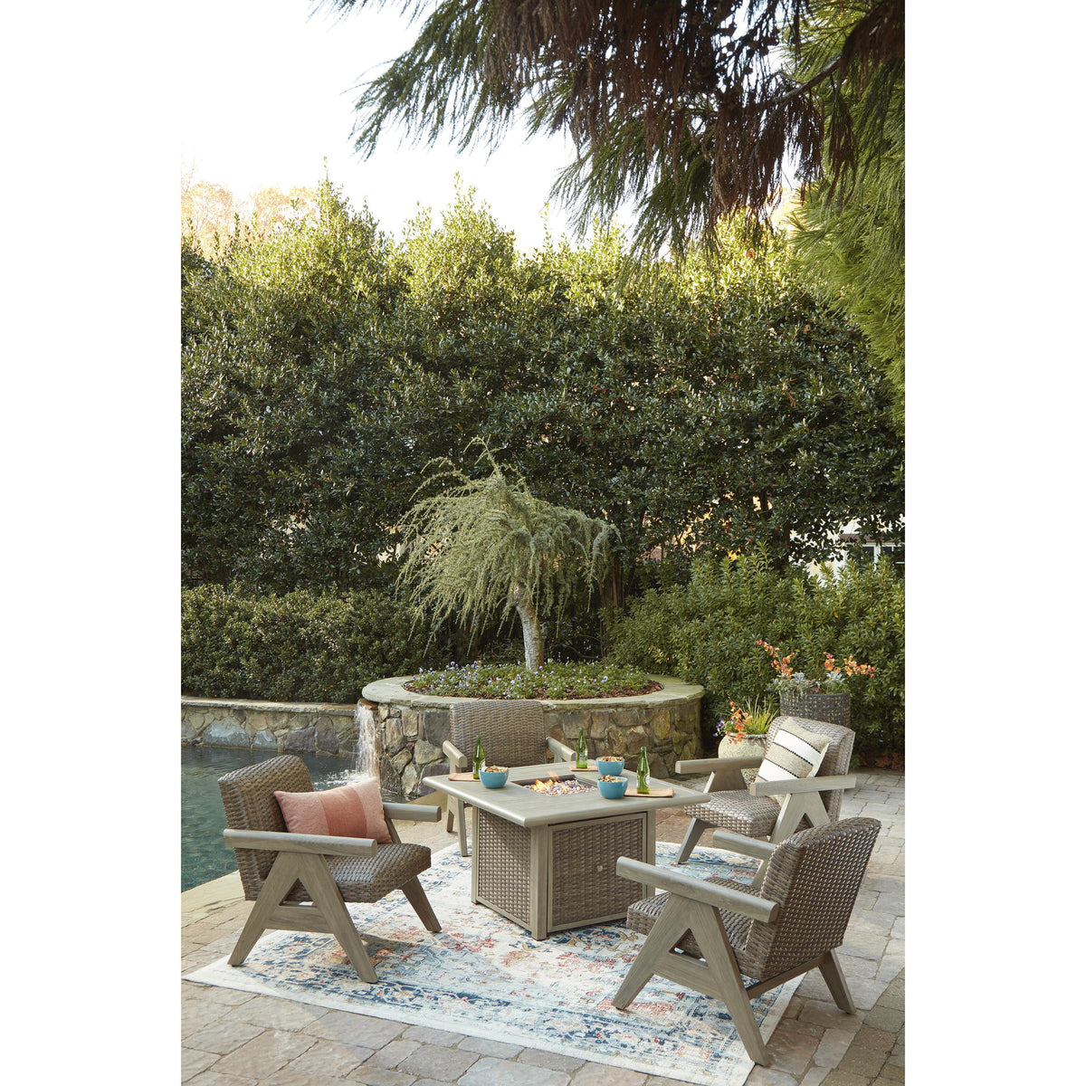 Signature Design by Ashley Cliff Trails PCP690-772 Square Fire Pit Table IMAGE 12