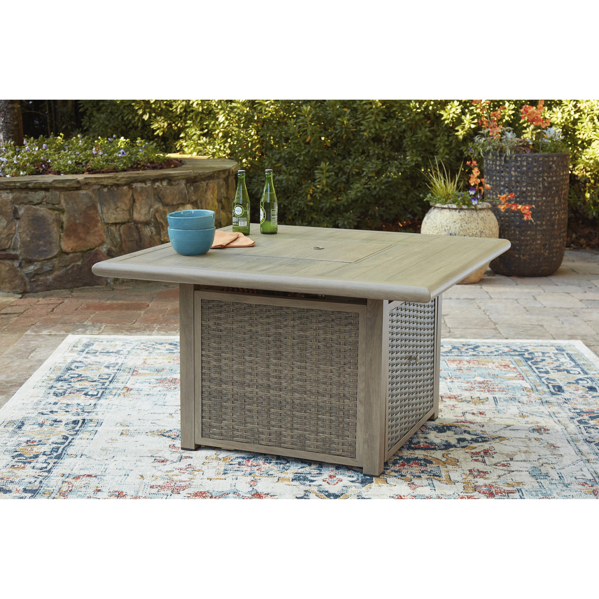 Signature Design by Ashley Cliff Trails PCP690-772 Square Fire Pit Table IMAGE 6