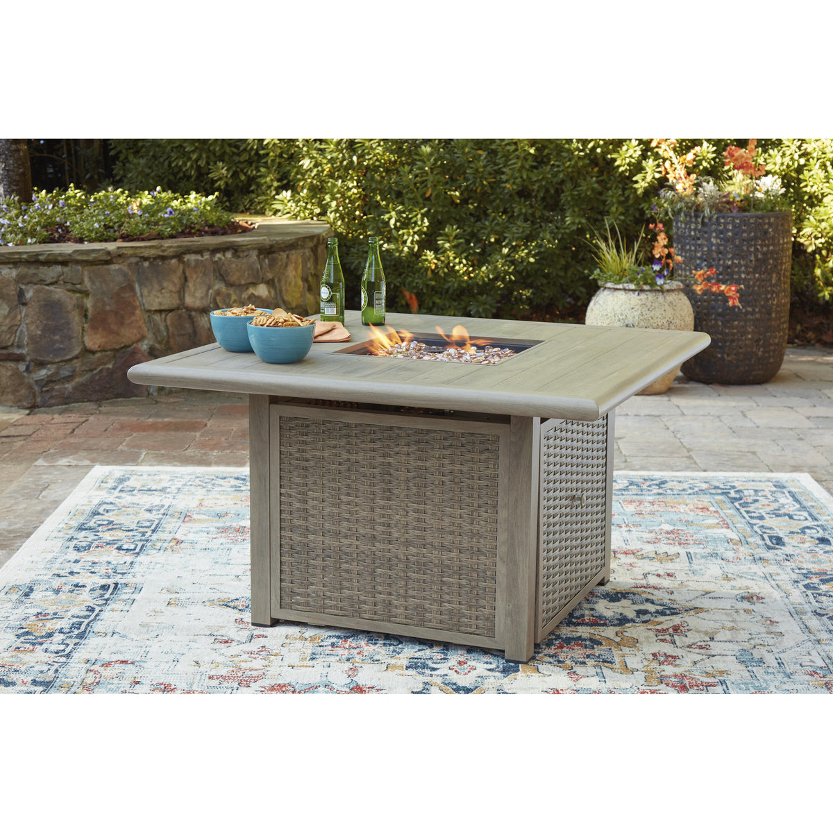 Signature Design by Ashley Cliff Trails PCP690-772 Square Fire Pit Table IMAGE 7