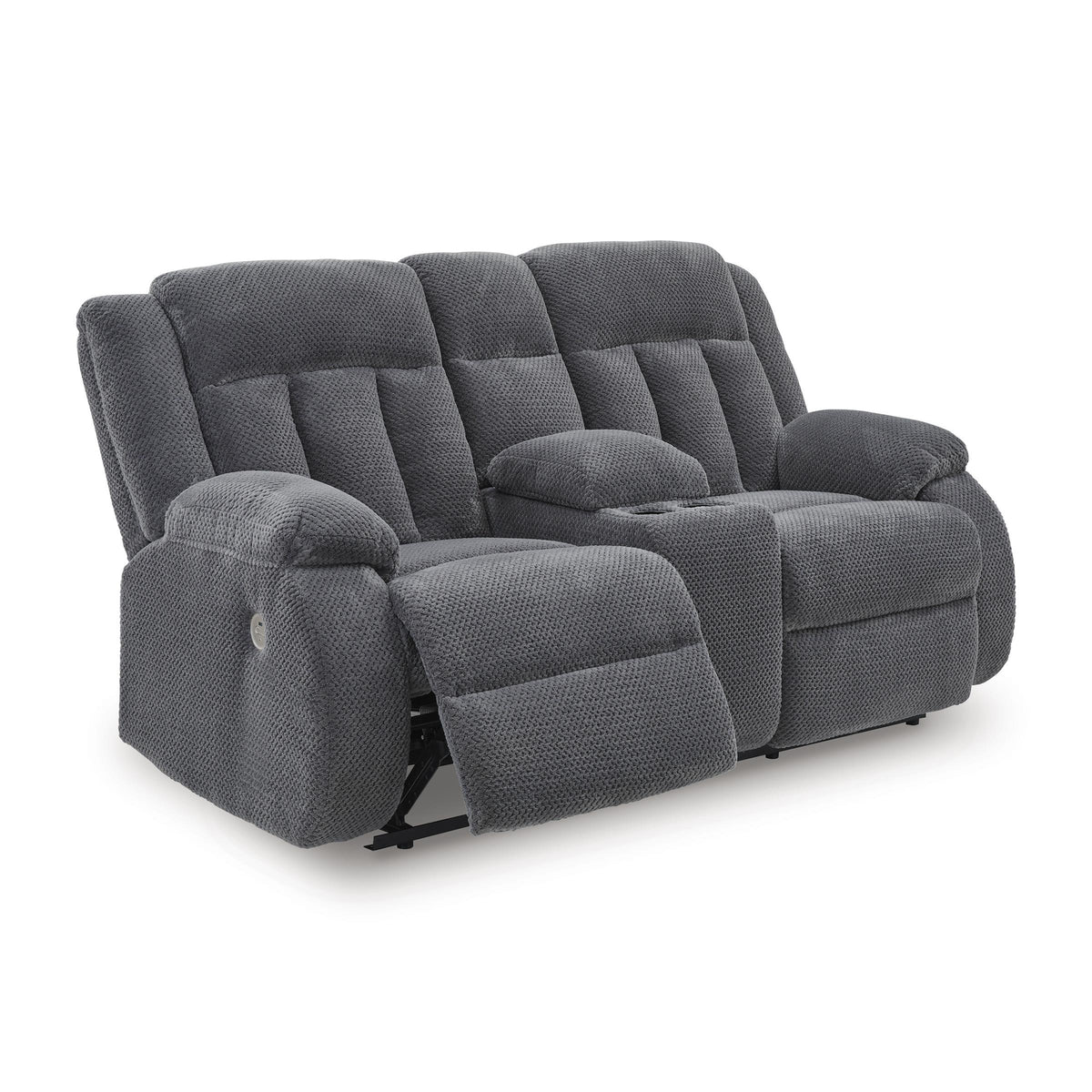 Signature Design by Ashley Observation PC2140596 Double Reclining Power Loveseat with Console IMAGE 2