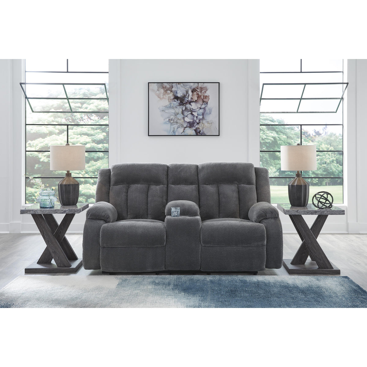 Signature Design by Ashley Observation PC2140596 Double Reclining Power Loveseat with Console IMAGE 5