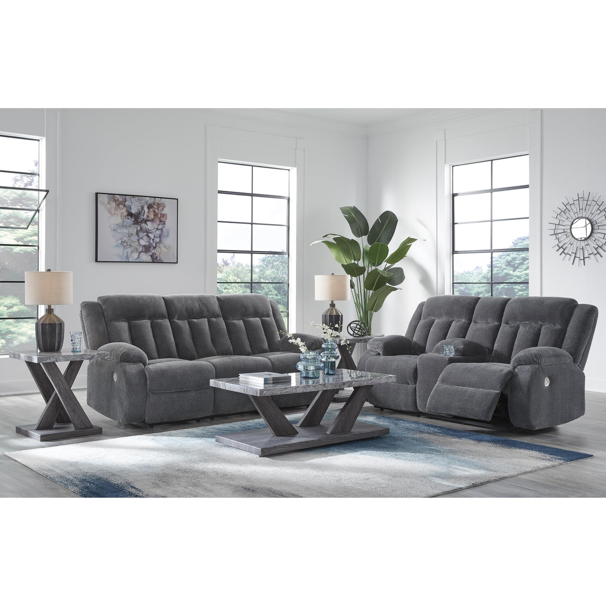 Signature Design by Ashley Observation PC2140596 Double Reclining Power Loveseat with Console IMAGE 8