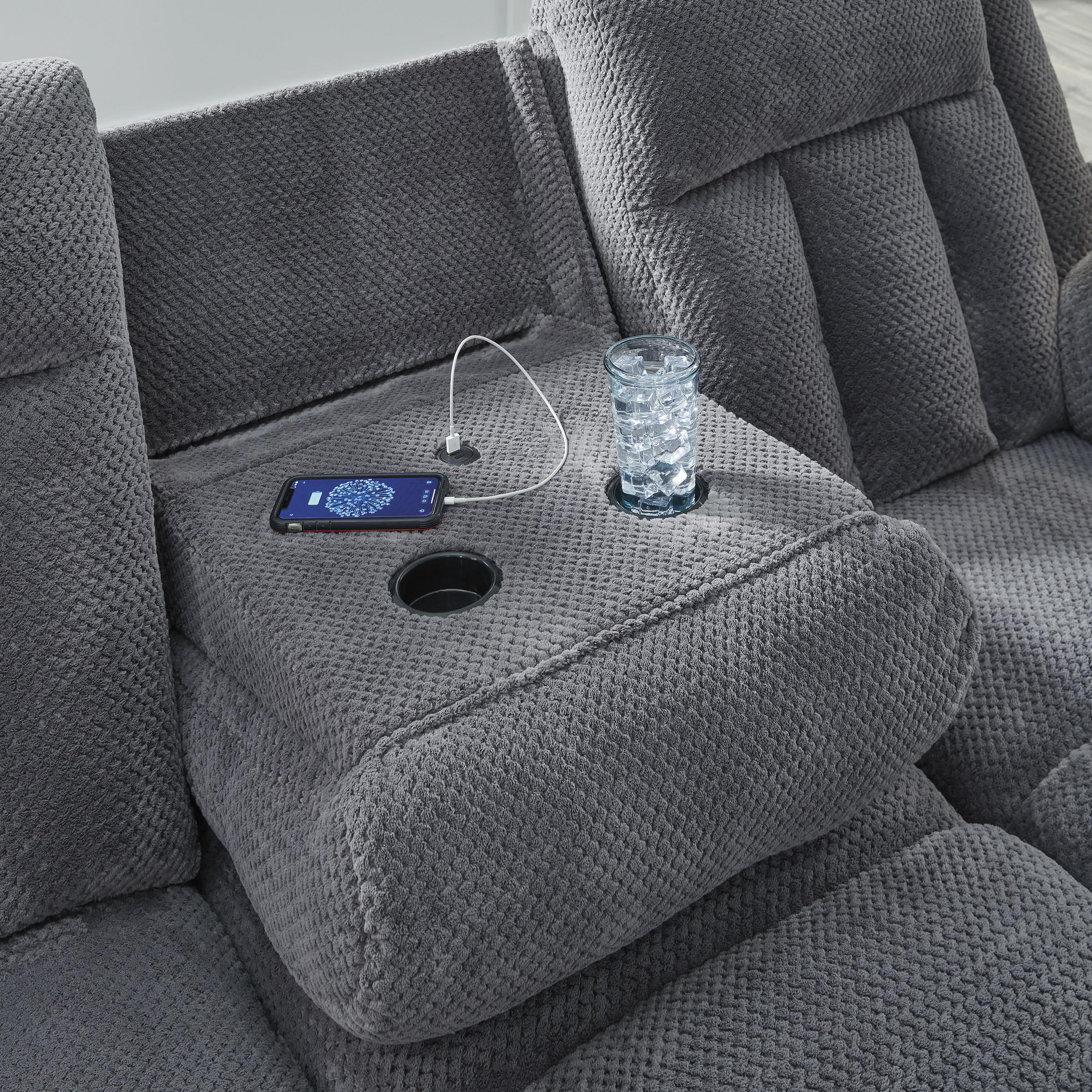 Signature Design by Ashley Observation PC2140599 Reclining Power Sofa with Drop Down Table IMAGE 8