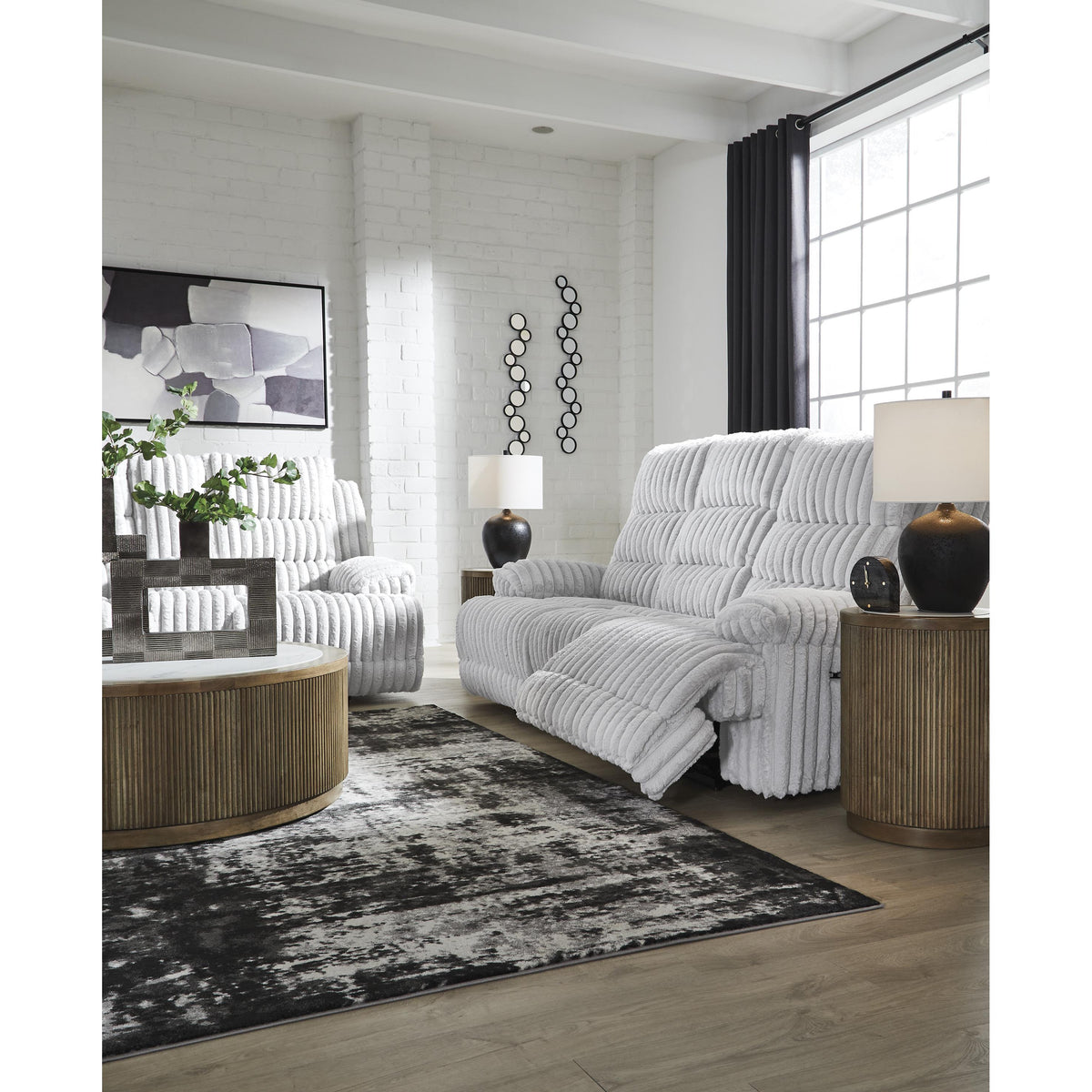 Signature Design by Ashley Rhines Falls PC4280496 Double Reclining Power Loveseat with Console IMAGE 10