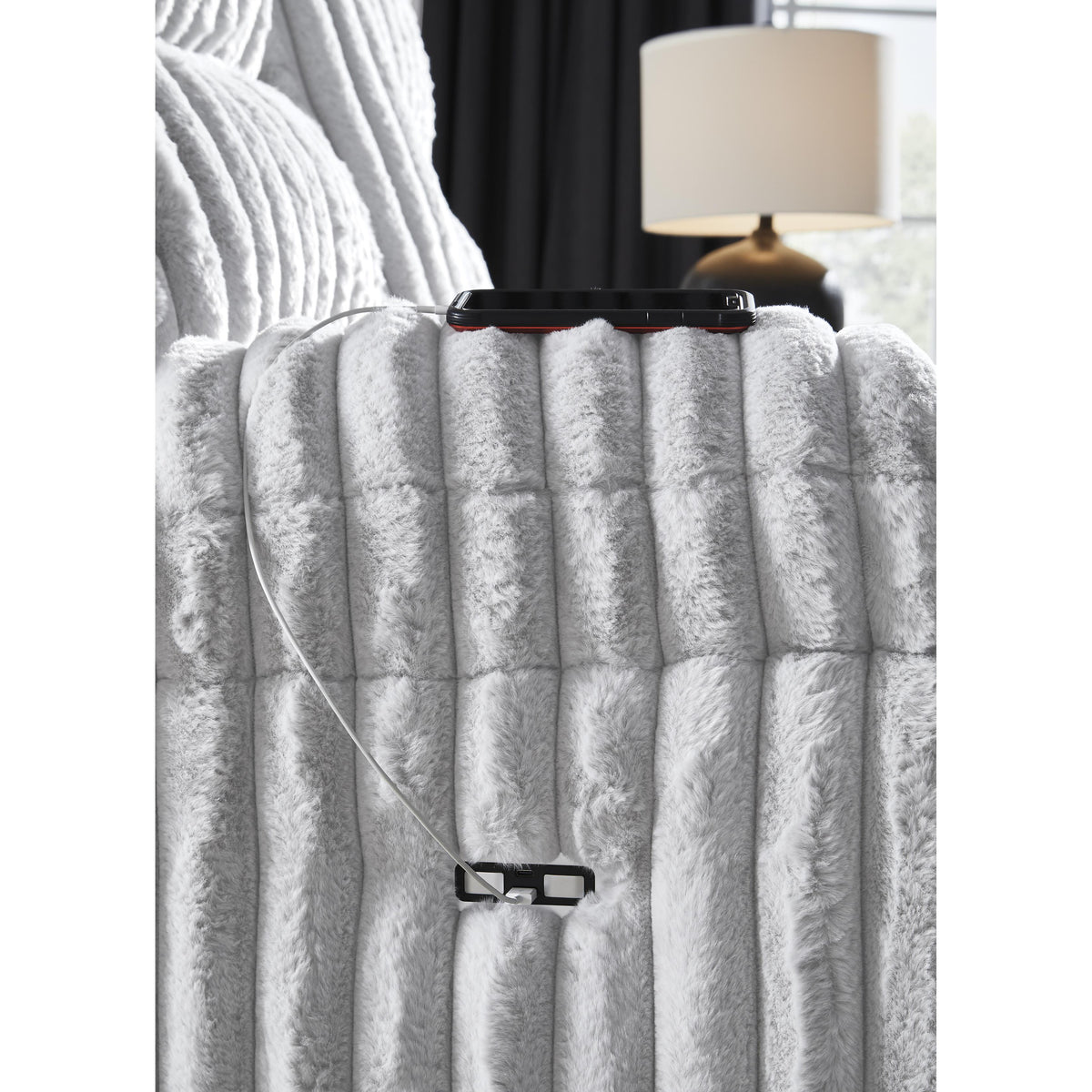 Signature Design by Ashley Rhines Falls PC4280496 Double Reclining Power Loveseat with Console IMAGE 8