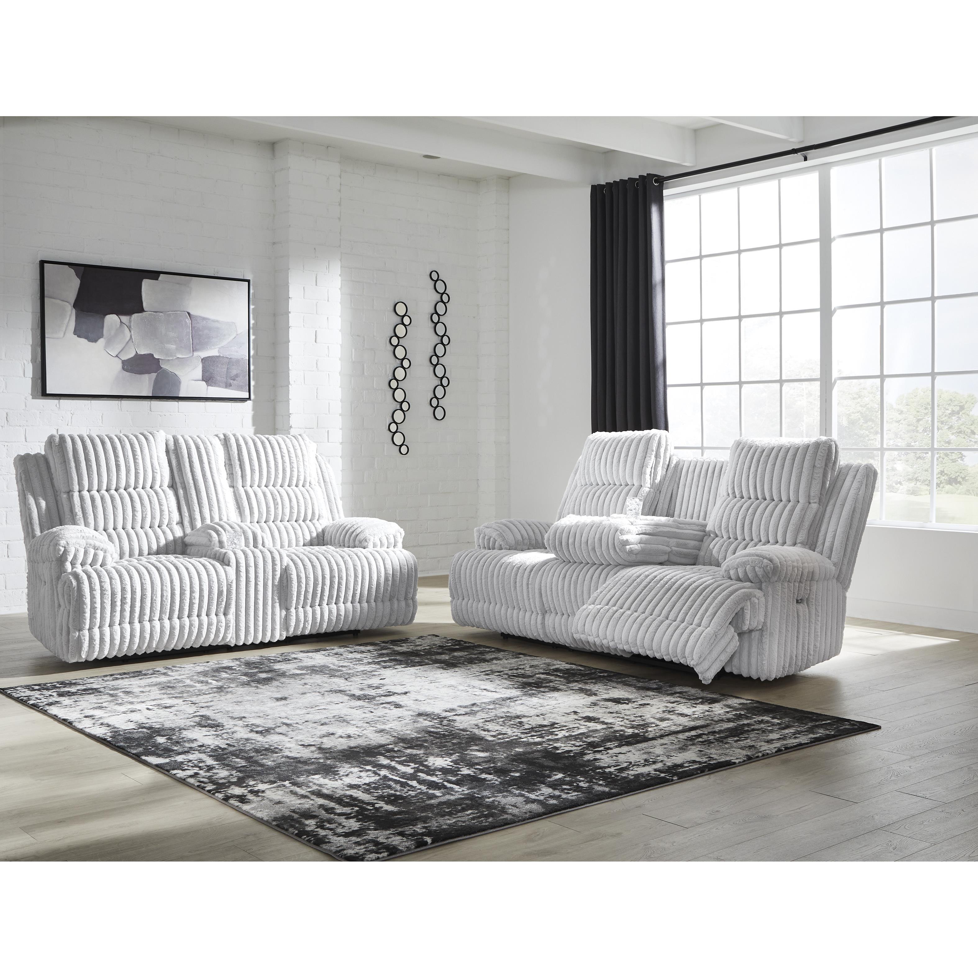 Signature Design by Ashley Rhines Falls PC4280499 Reclining Power Sofa with Drop Down Table IMAGE 8