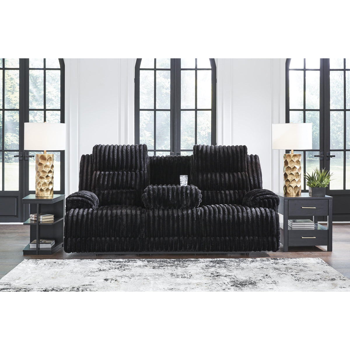 Signature Design by Ashley Rhine Falls PC4280599 Reclining Power Sofa with Drop Down Table IMAGE 5