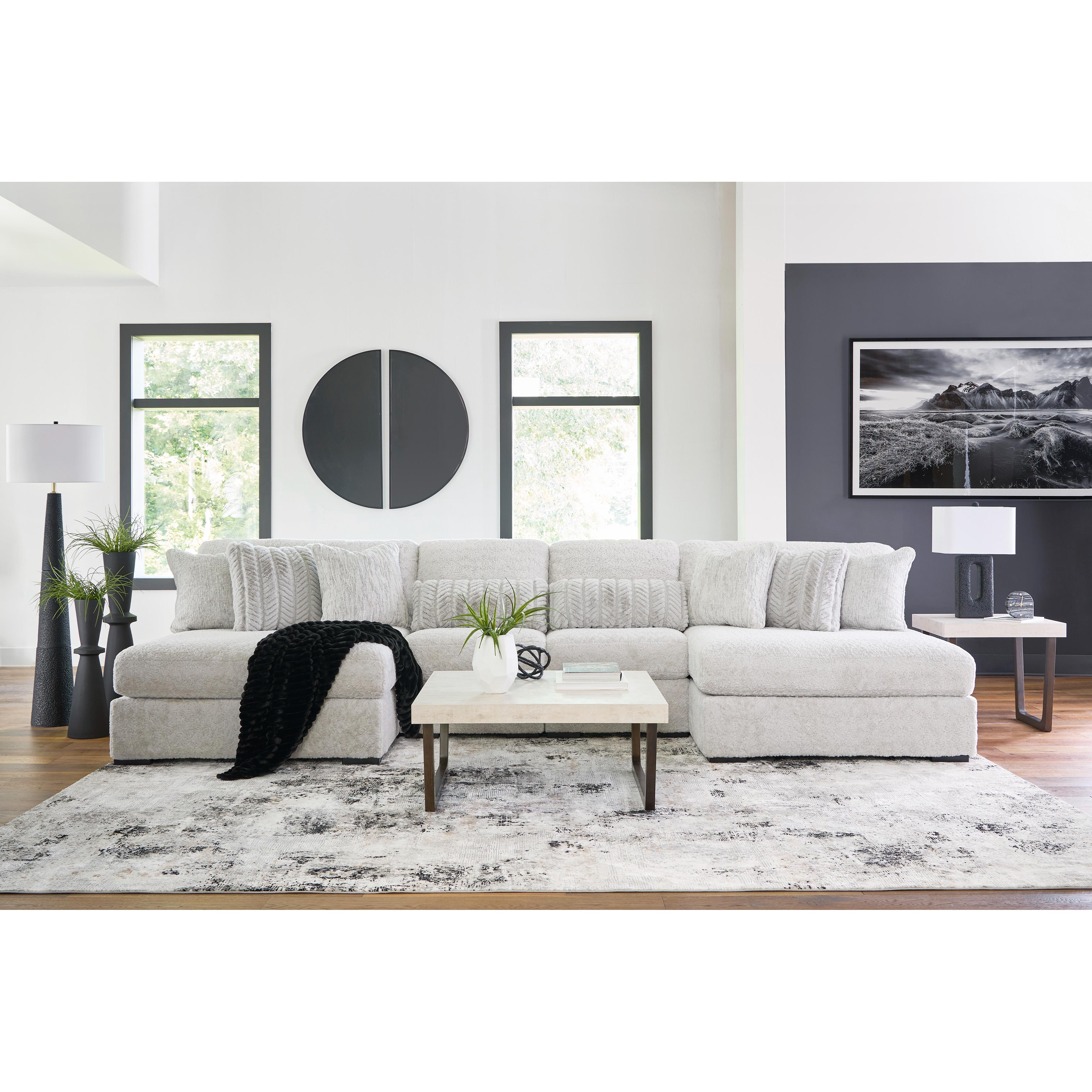 Signature Design by Ashley Cuddle Plush PC59106S4 4 pc Sectional with Chaise IMAGE 4