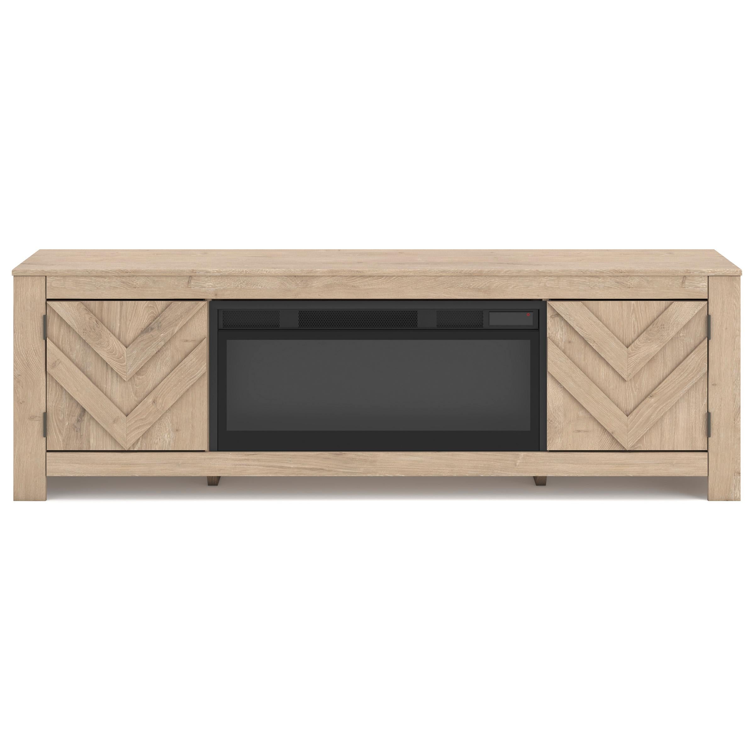 Signature Design by Ashley Cayboni W3787W1 71" TV Stand with Electric Fireplace IMAGE 1