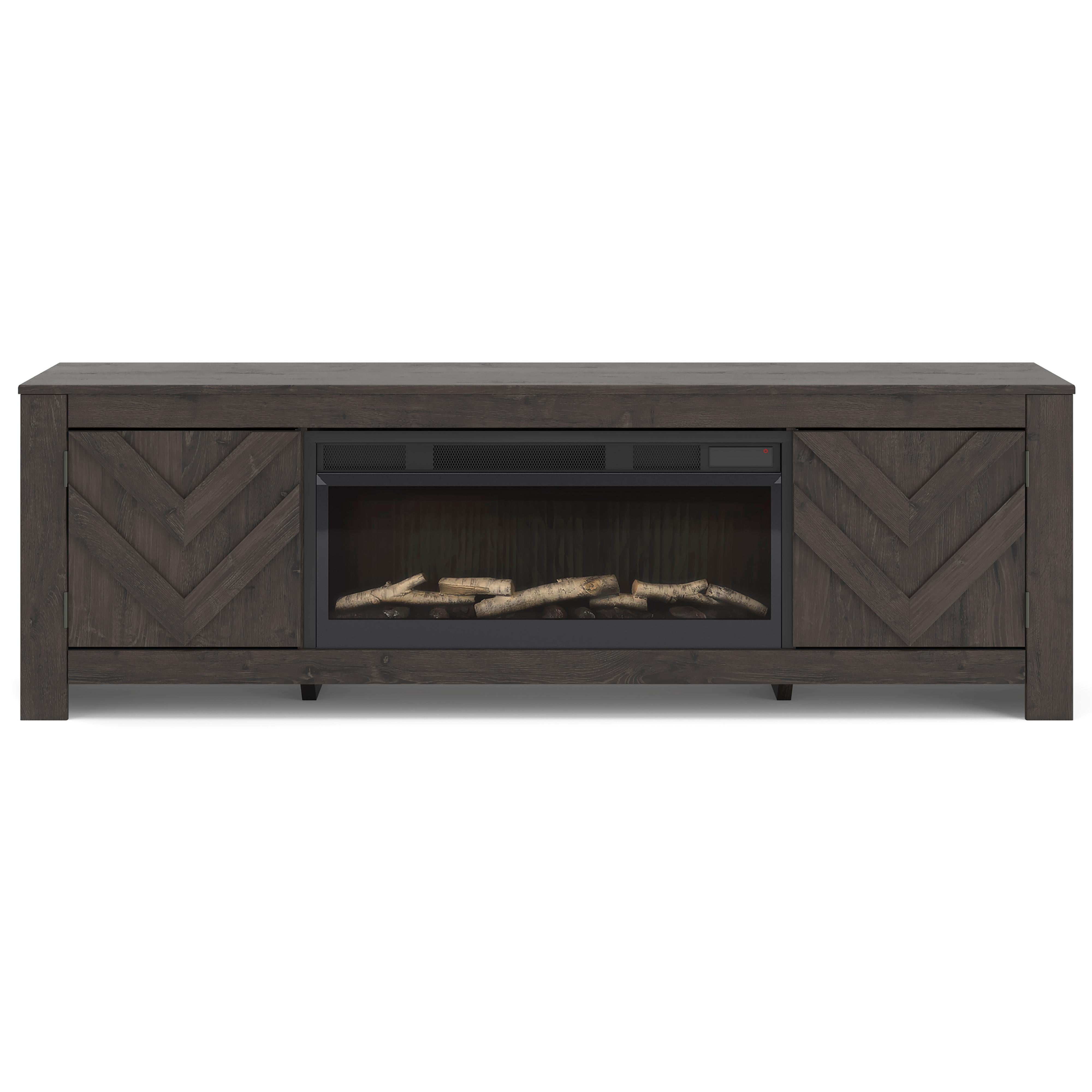 Signature Design by Ashley Cayboni W3789W1 71" TV Stand with Electric Fireplace IMAGE 1