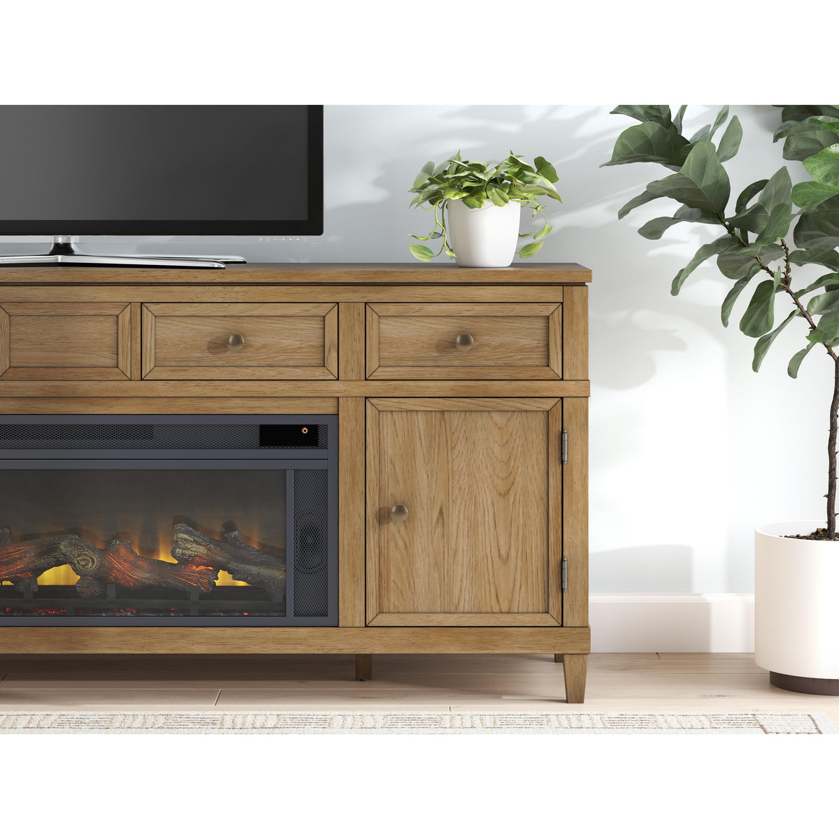 Signature Design by Ashley Sharlance W655W1 81" TV Stand with Electric Fireplace IMAGE 4